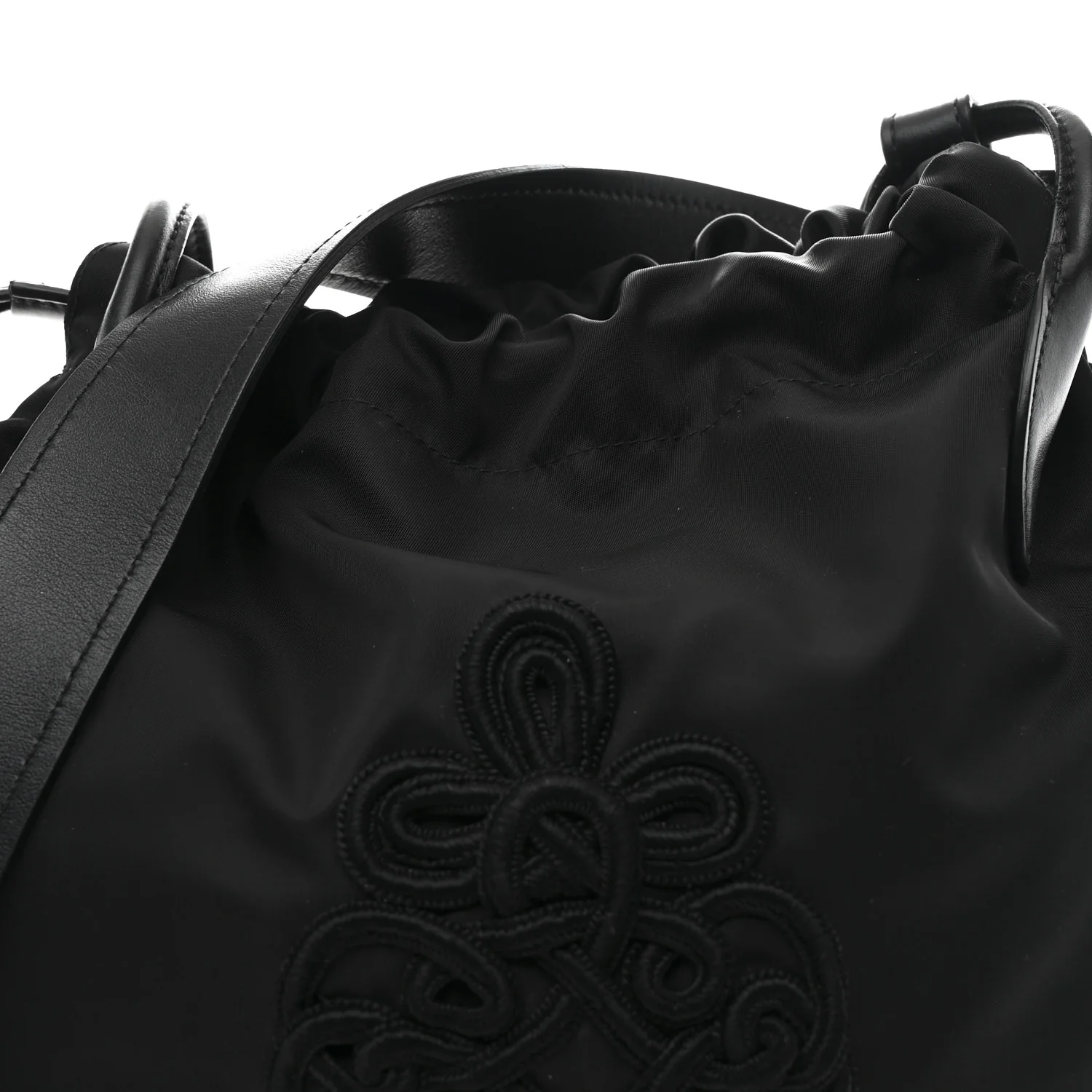 Tessuto Nylon Passama Embroidered Bag Black - Image 8