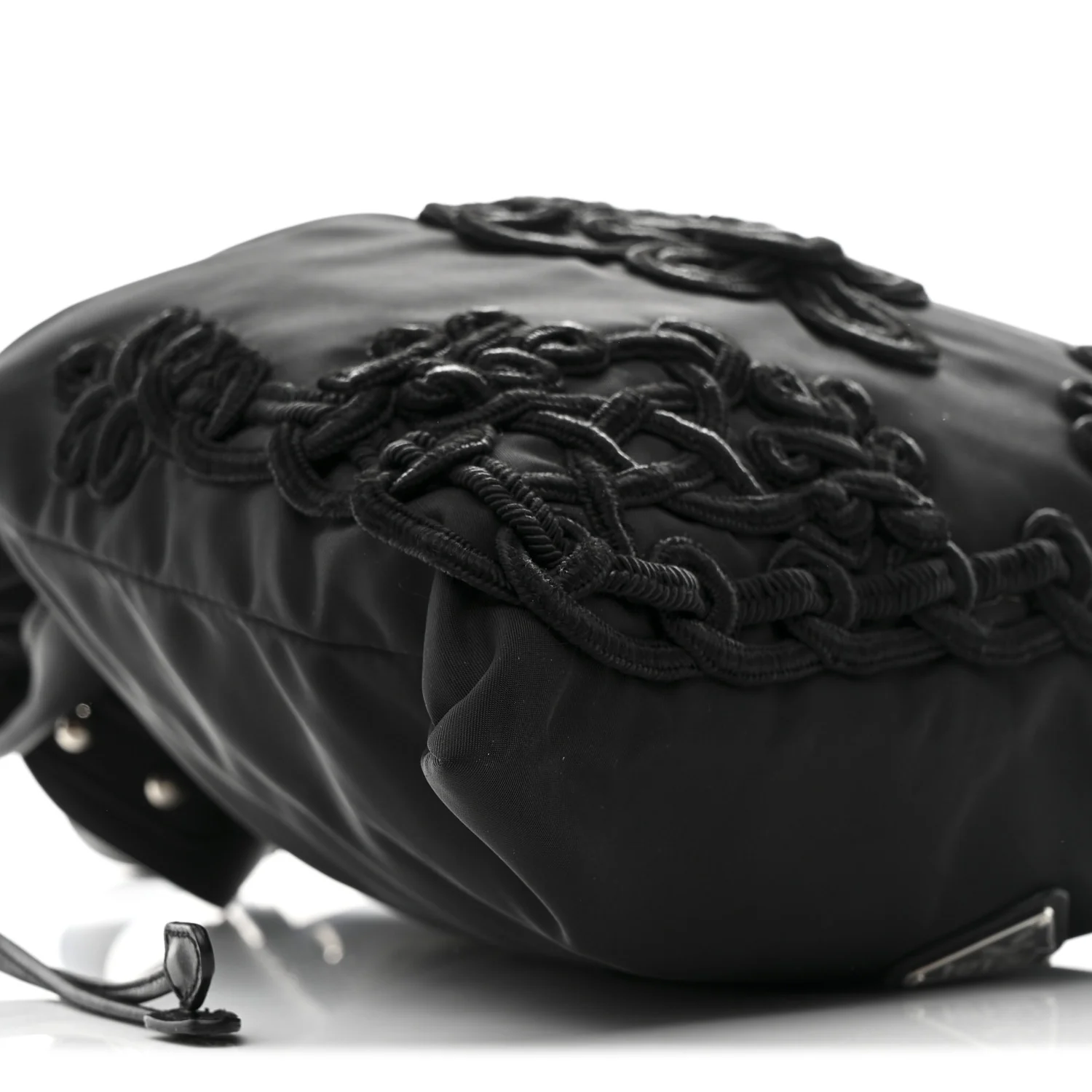 Tessuto Nylon Passama Embroidered Bag Black - Image 9