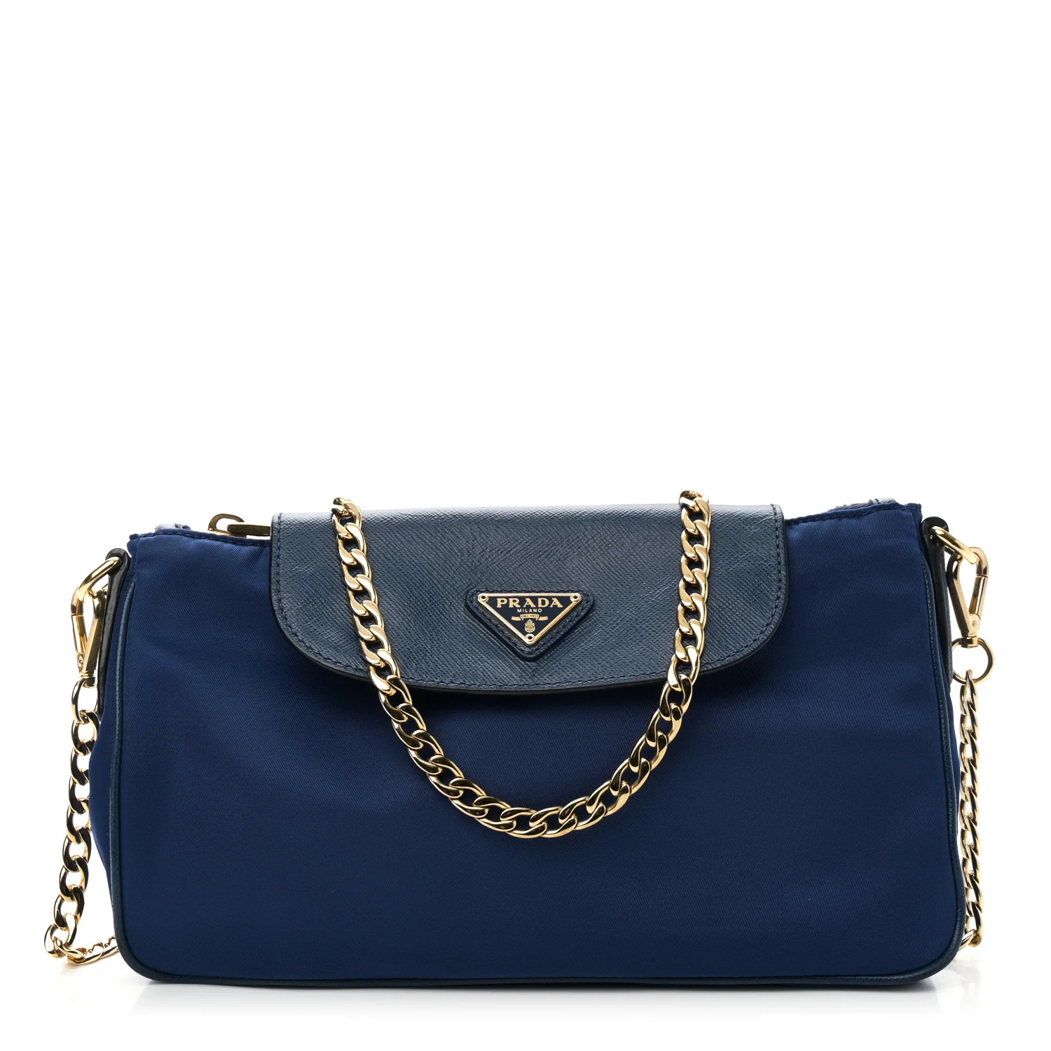 Tessuto Nylon Saffiano Crossbody Bag Bluette