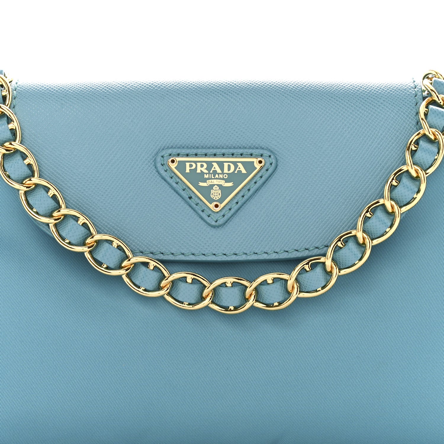 Tessuto Nylon Saffiano Crossbody Bag Turchese - Image 8