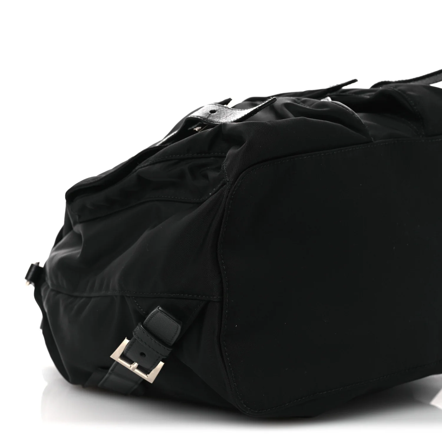 Tessuto Nylon Saffiano Medium Backpack Black - Image 11