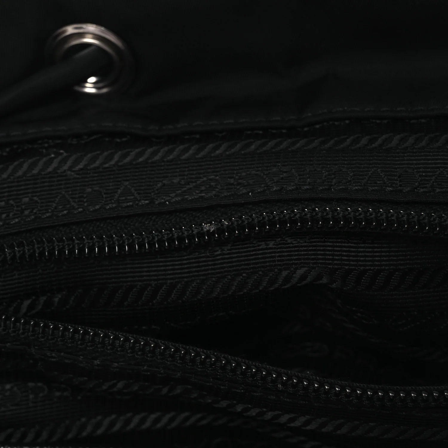 Tessuto Nylon Saffiano Medium Backpack Black - Image 13