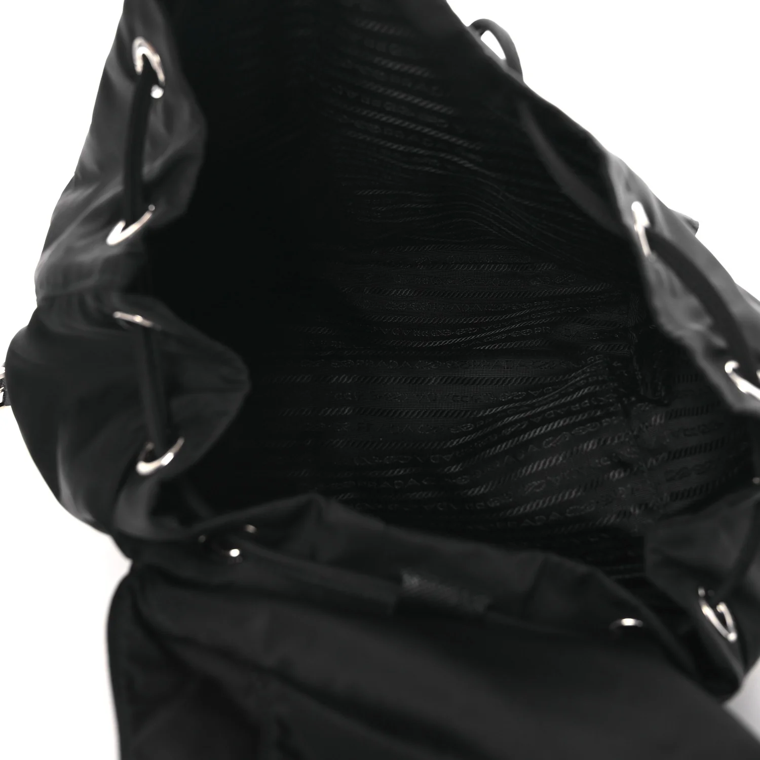 Tessuto Nylon Saffiano Medium Backpack Black - Image 6