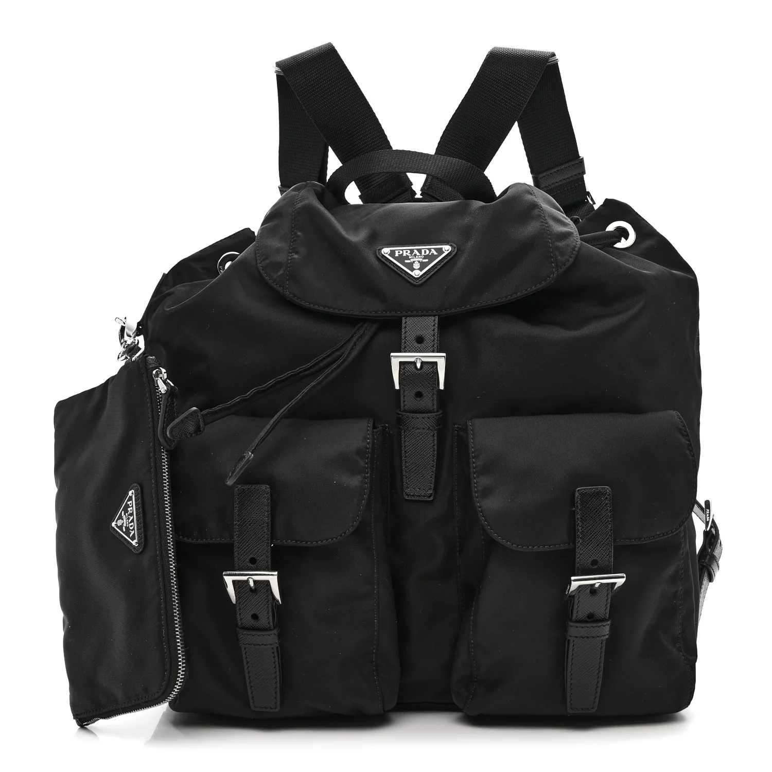 Tessuto Nylon Saffiano Medium Backpack Black - Image 3