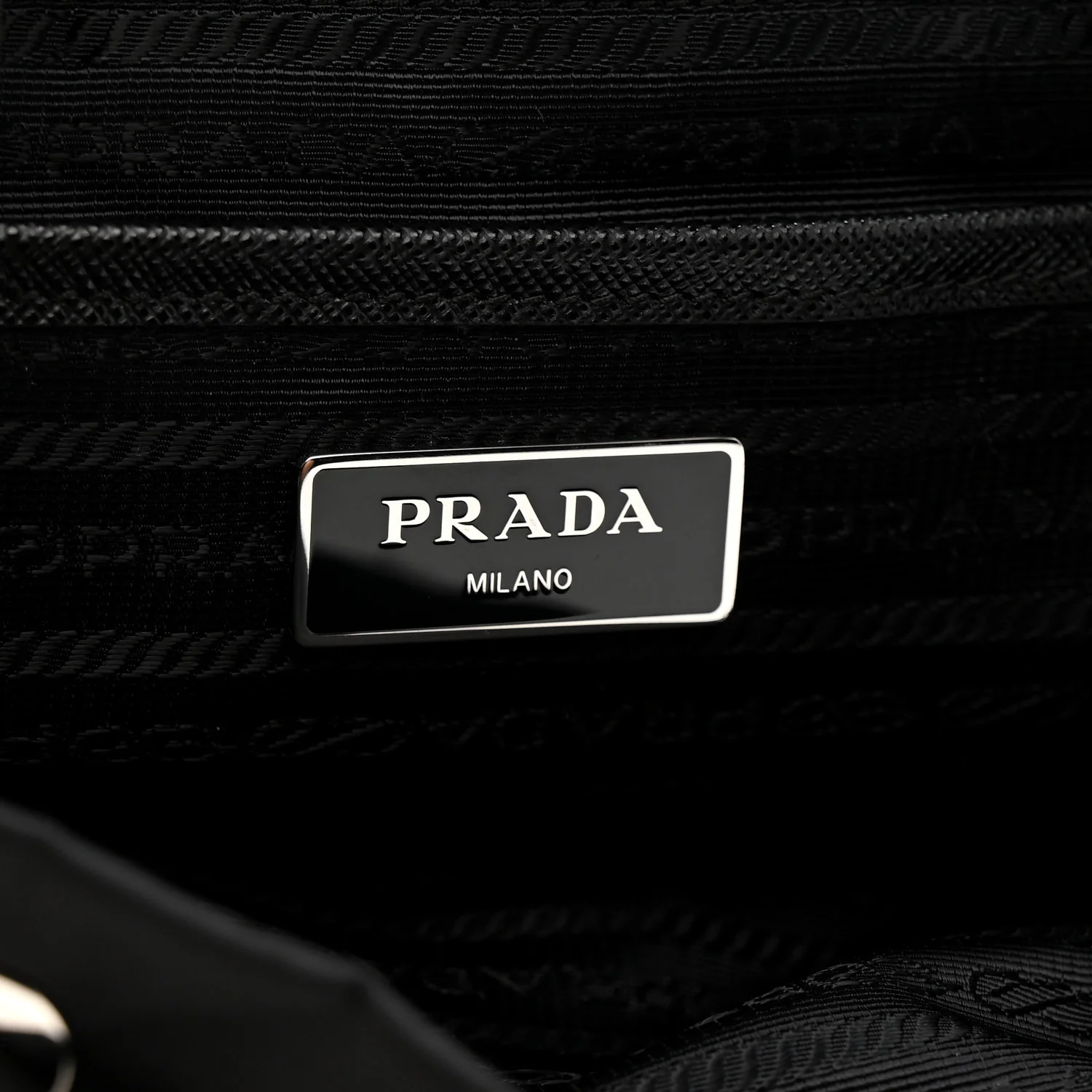 Tessuto Nylon Saffiano Medium Backpack Black - Image 7