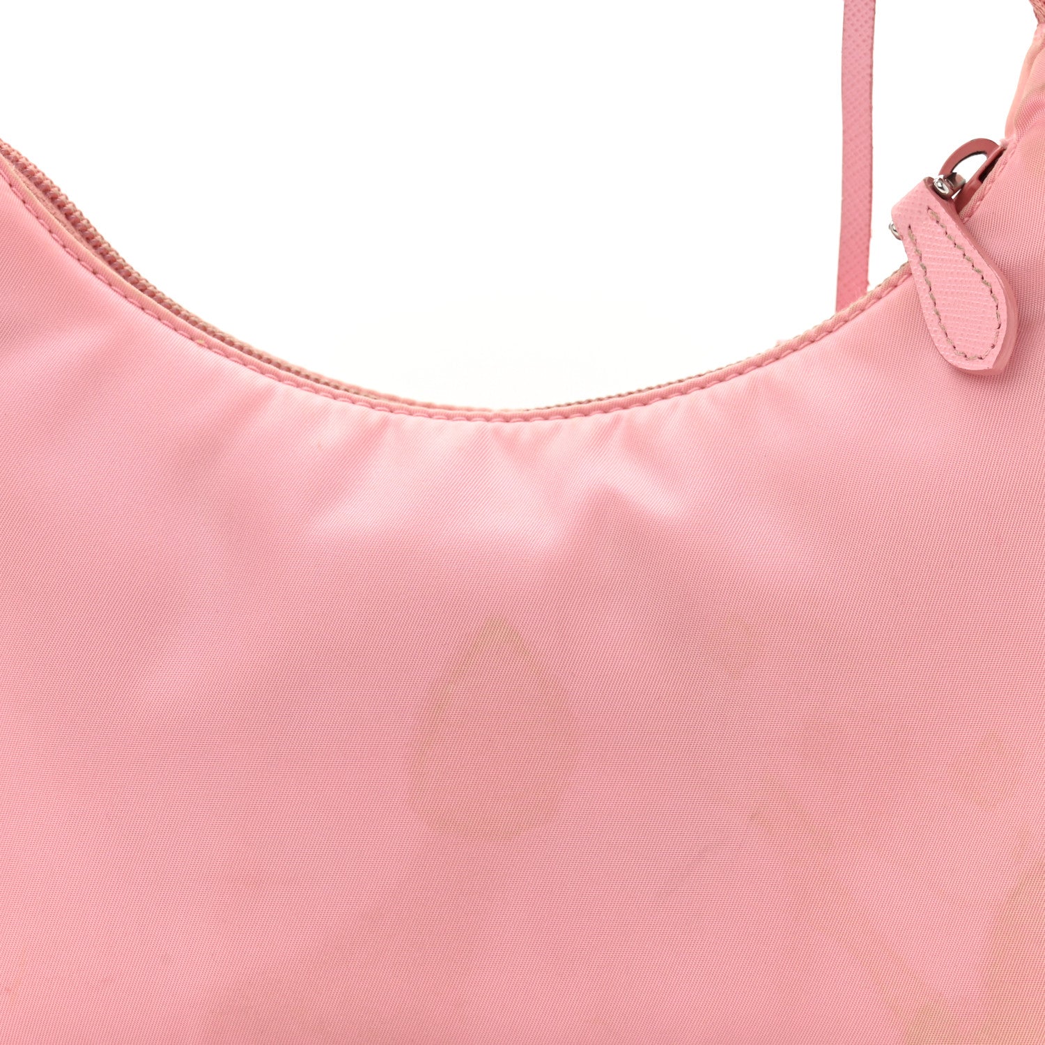 Tessuto Nylon Saffiano Mini Re-Edition 2000 Bag Rosa - Image 12