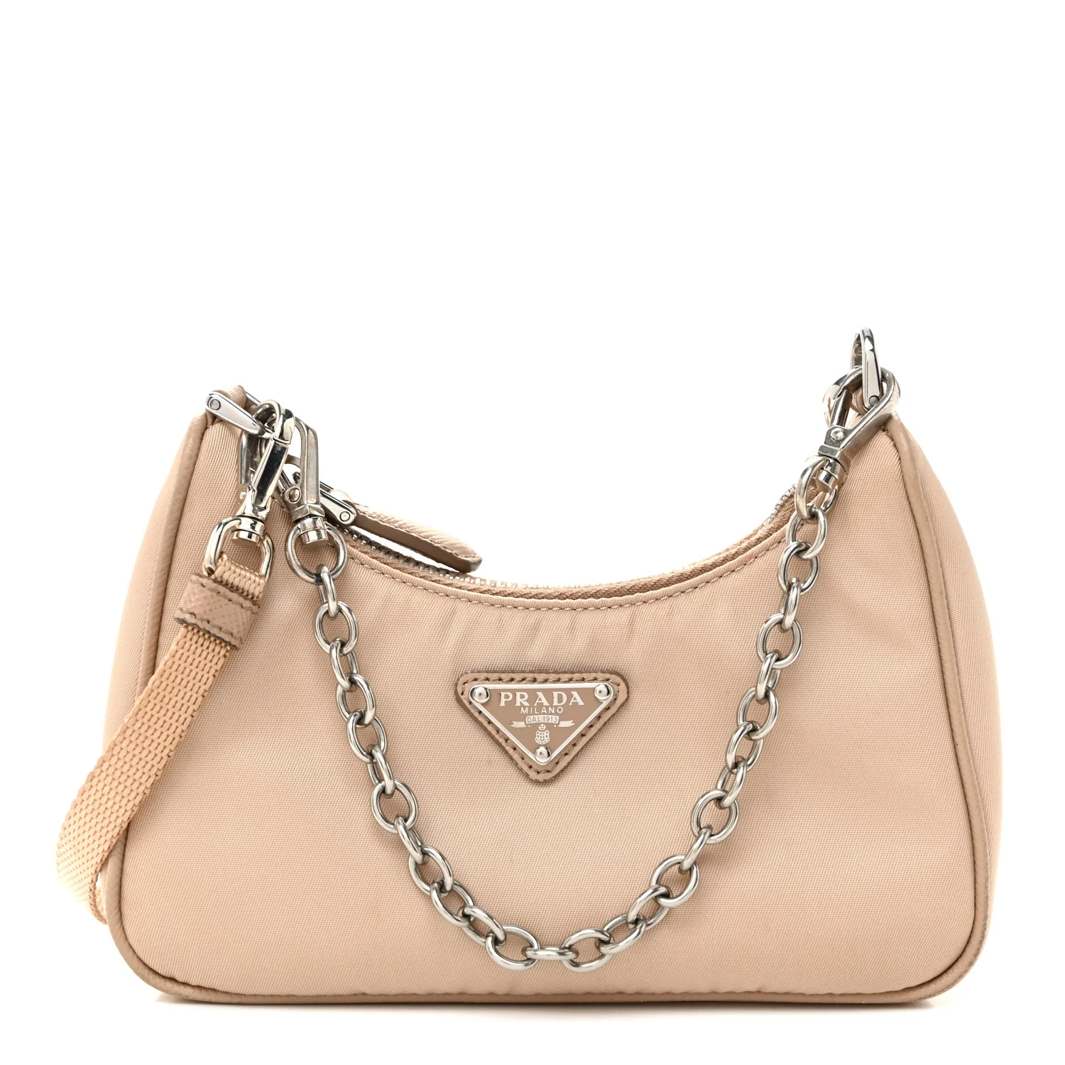Tessuto Nylon Saffiano Mini Re-Edition 2000 Shoulder Bag Cammeo