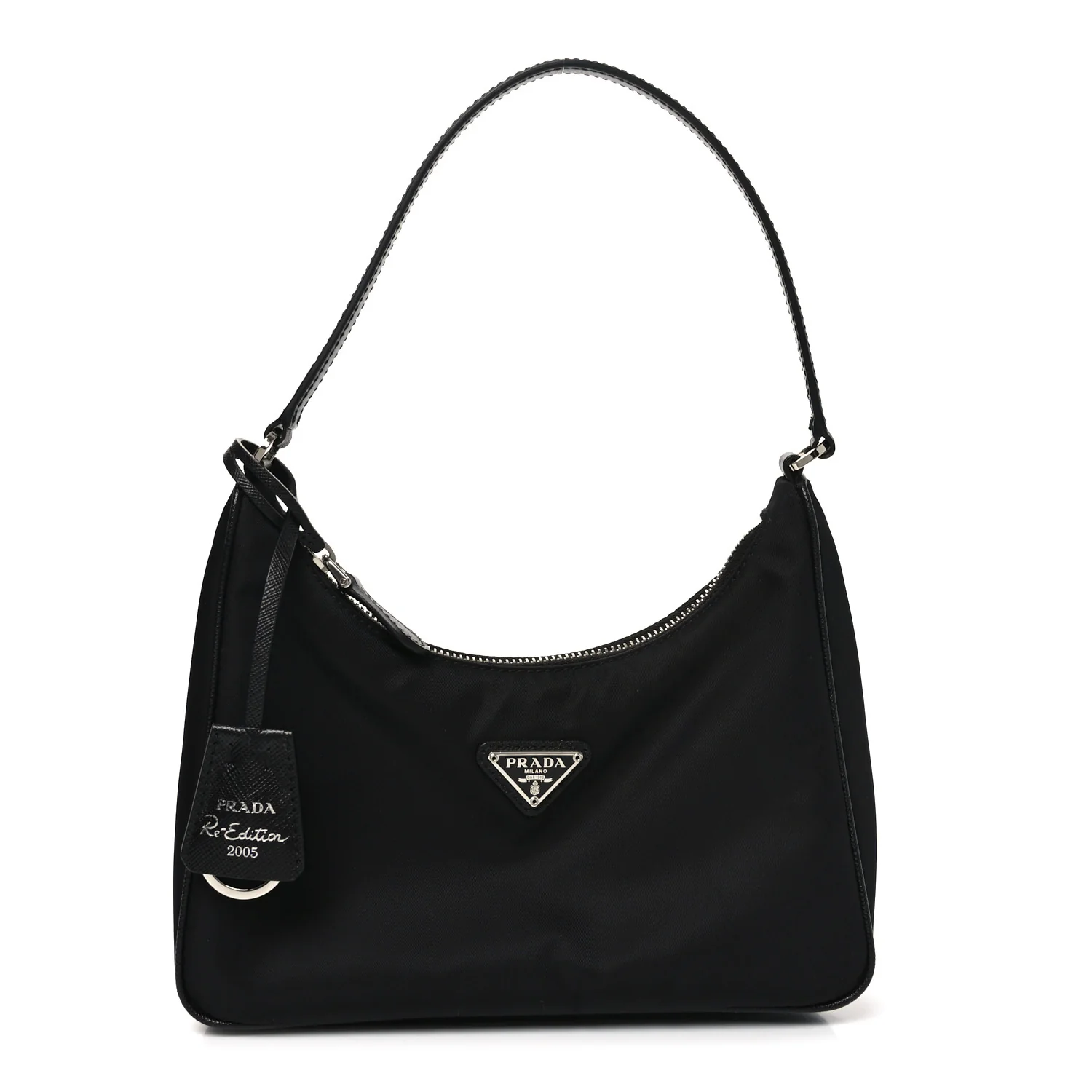 Tessuto Nylon Saffiano Mini Re-Edition 2005 Bag Black