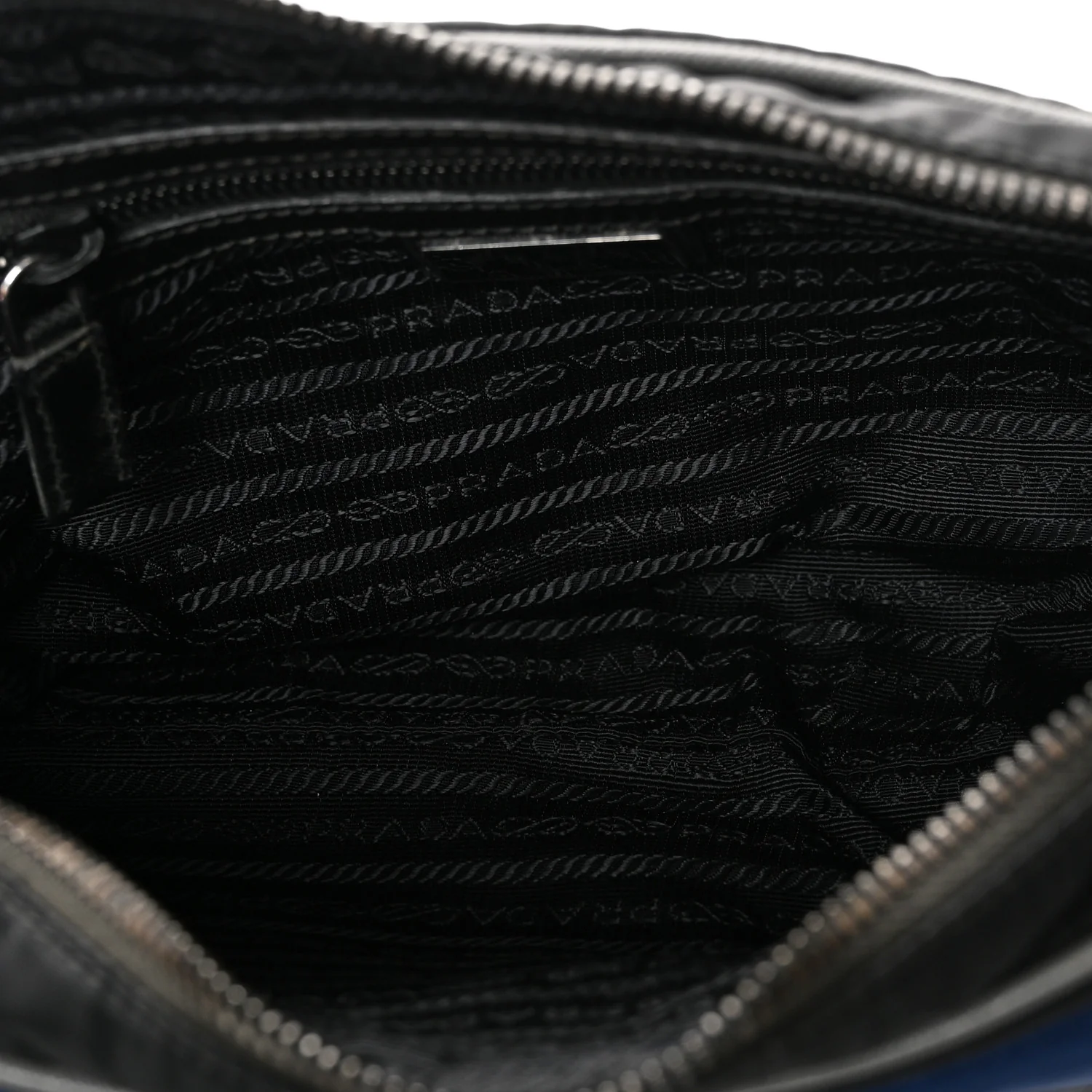 Tessuto Nylon Saffiano Pocket Single Snap Buckle Messenger Flap Bag Black Bleuette Marmo - Image 5