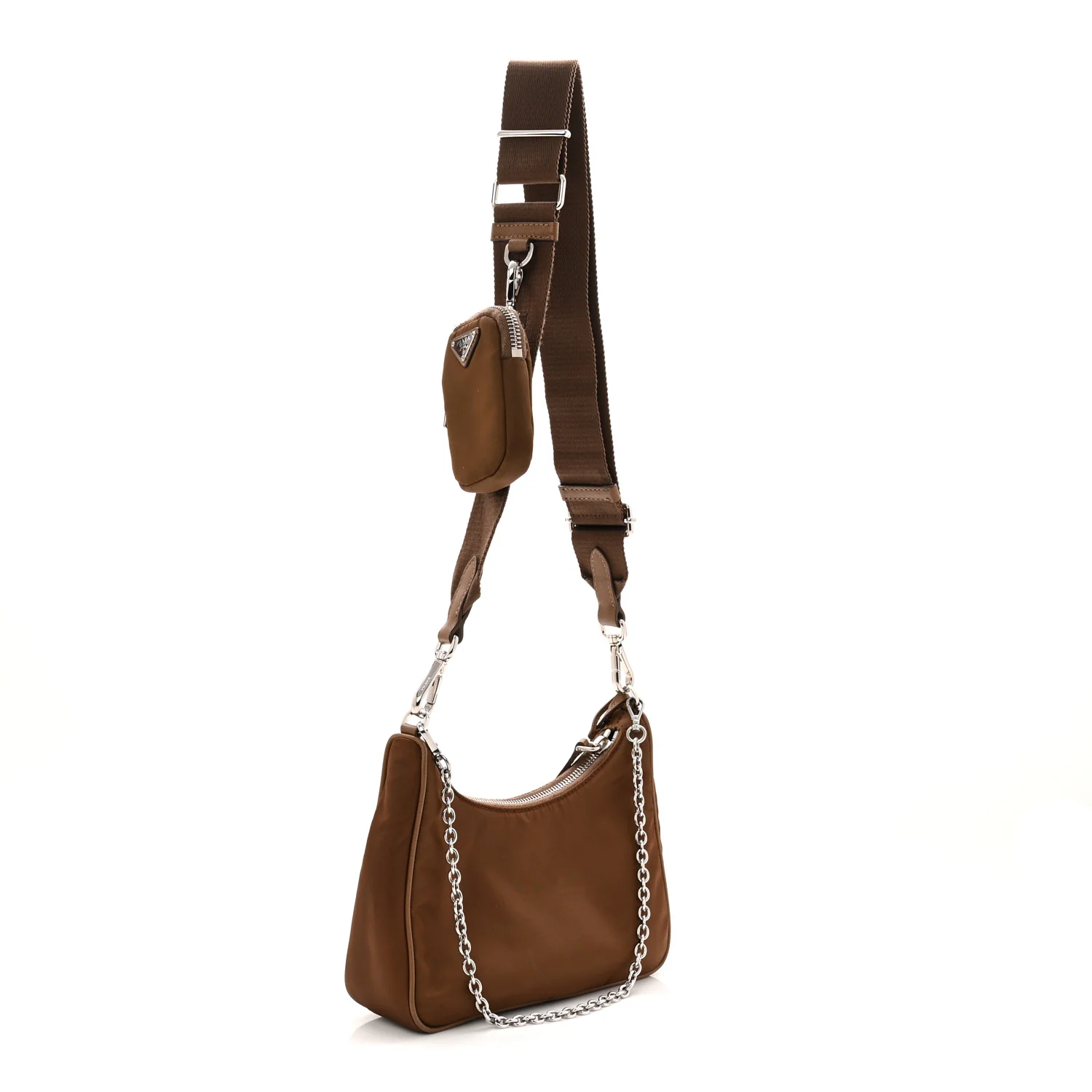 Tessuto Nylon Saffiano Re-Edition 2005 Shoulder Bag Cacao - Image 3