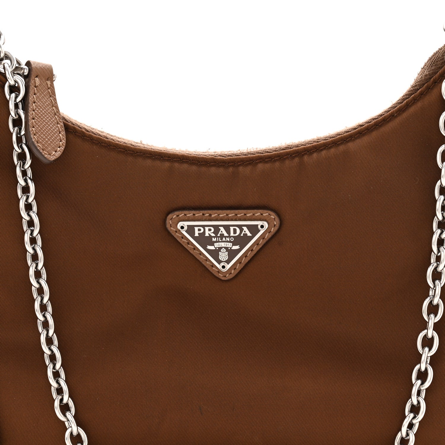 Tessuto Nylon Saffiano Re-Edition 2005 Shoulder Bag Cacao - Image 9