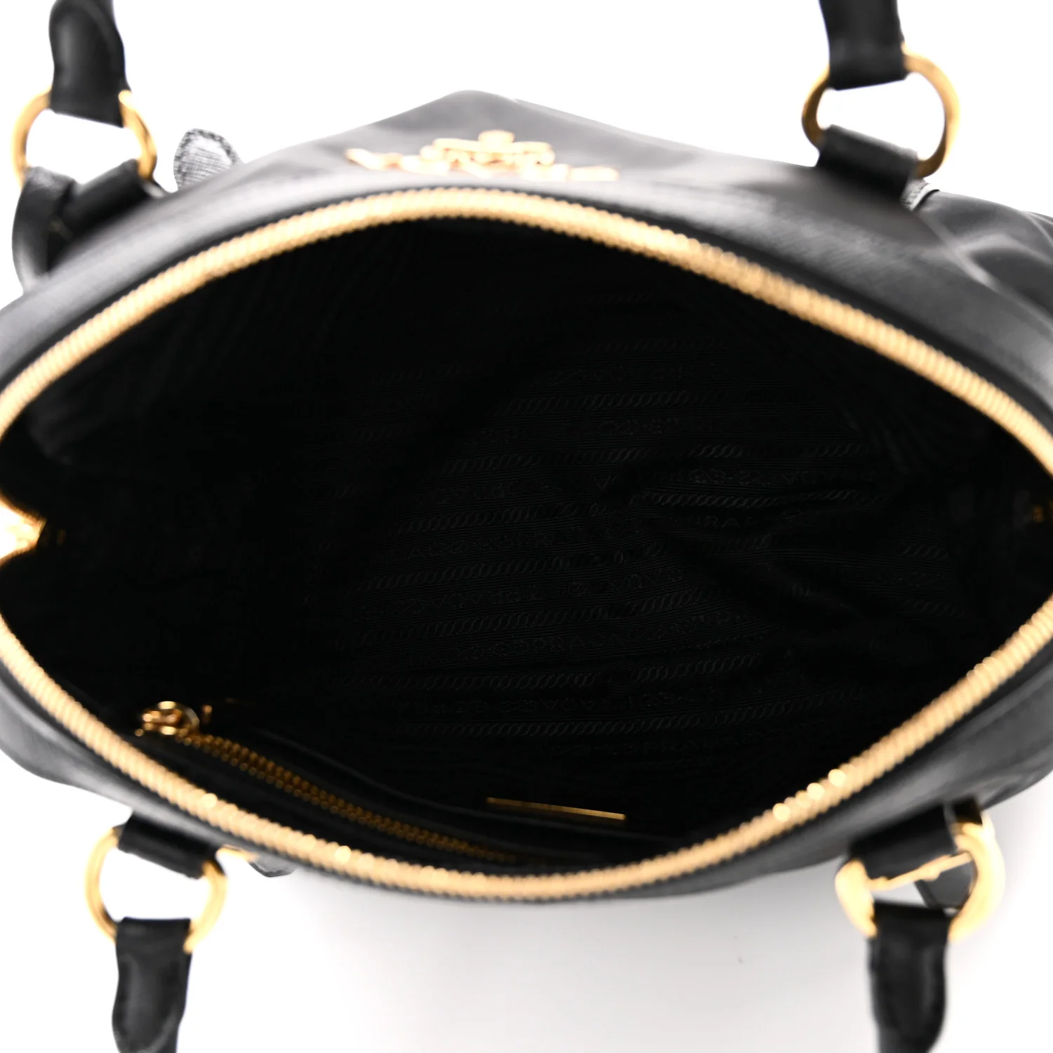 Tessuto Nylon Saffiano Small Tote Black - Image 5
