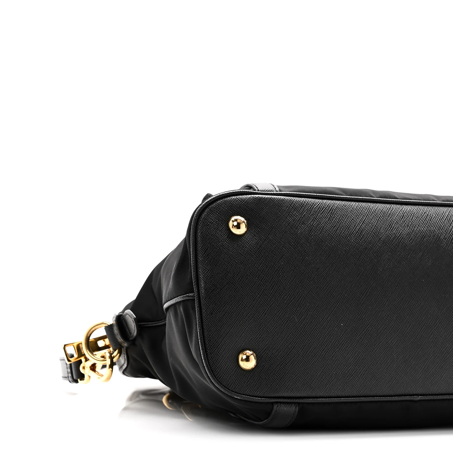 Tessuto Nylon Saffiano Small Tote Black - Image 8