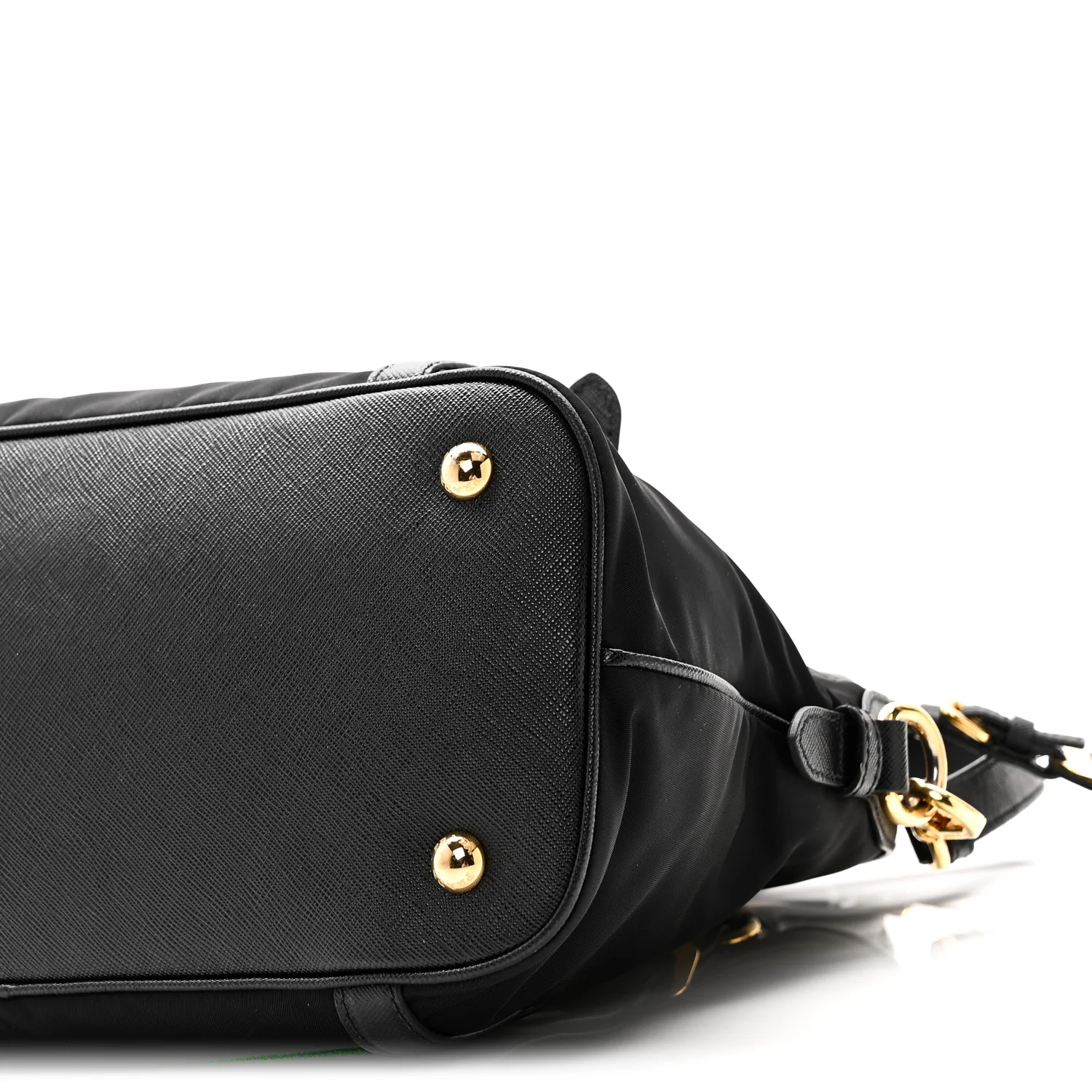 Tessuto Nylon Saffiano Small Tote Black - Image 9