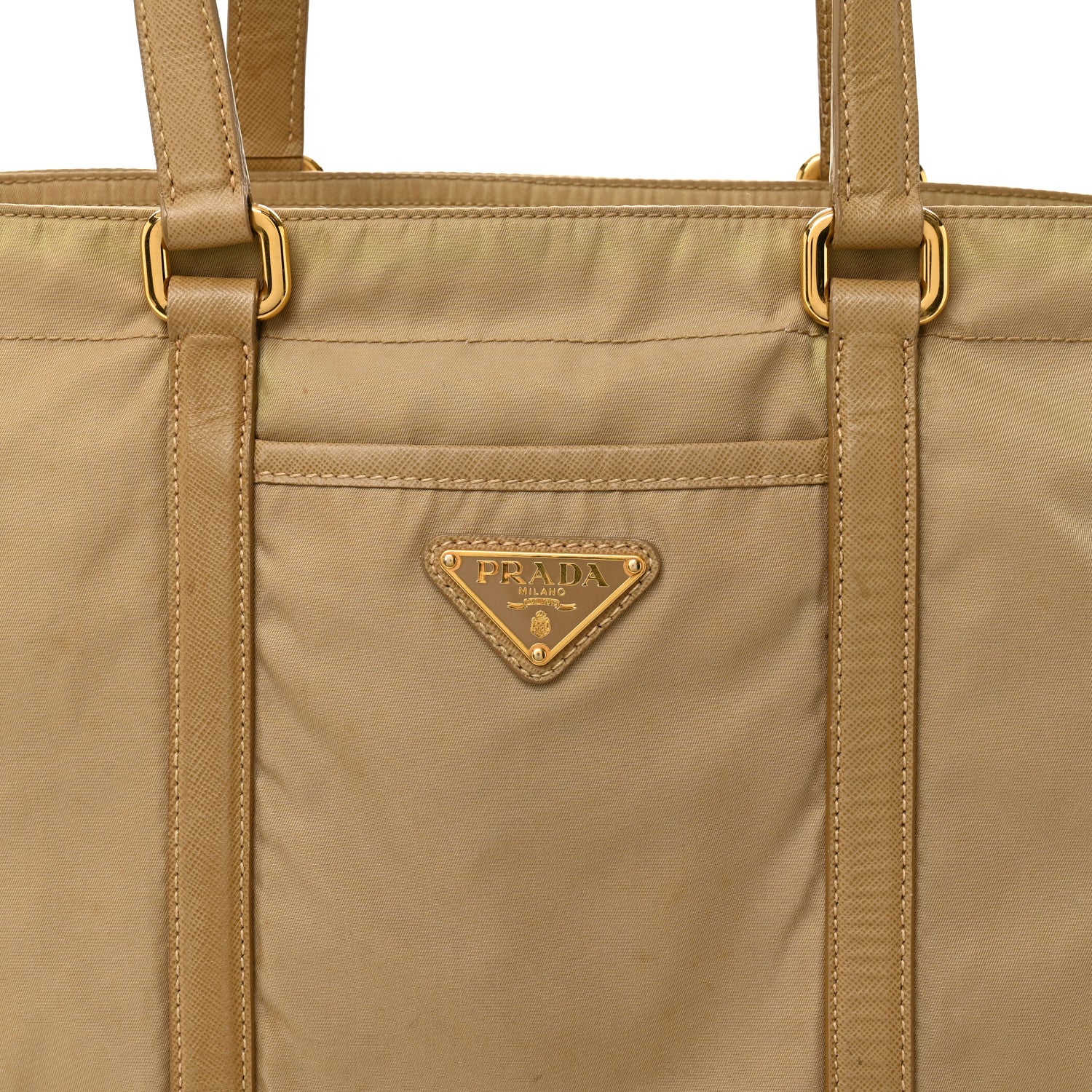 Tessuto Nylon Saffiano Tote Beige - Image 9