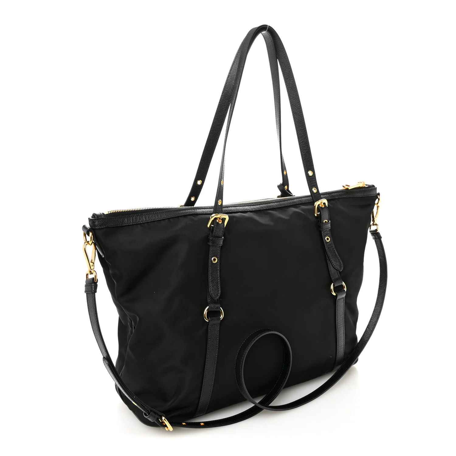 Tessuto Nylon Saffiano Tote Black - Image 3