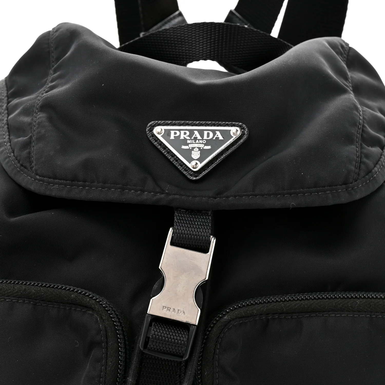 Tessuto Nylon Saffiano Vela Medium Backpack Black - Image 7