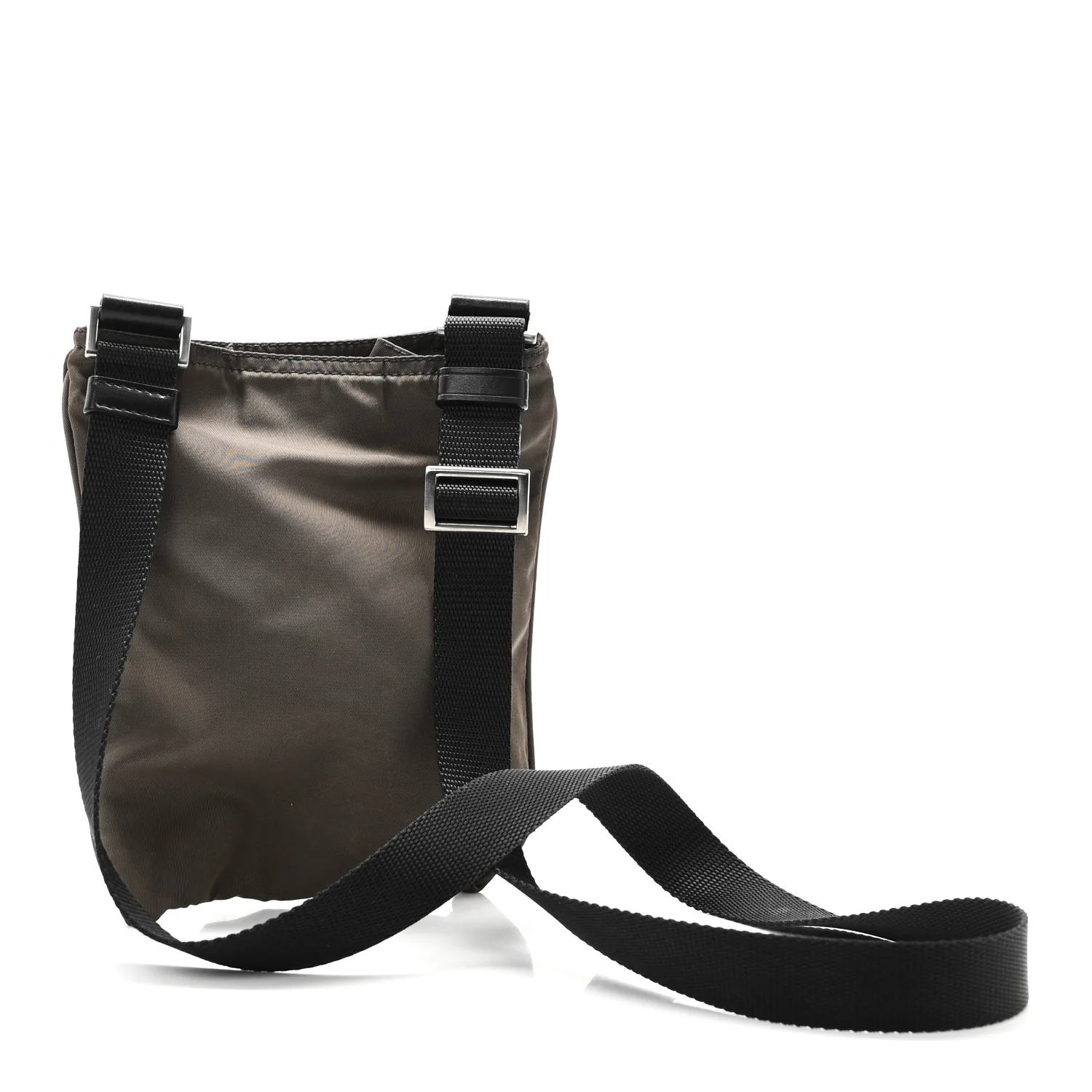 Tessuto Nylon Small Flat Messenger Bag Brown - Image 3