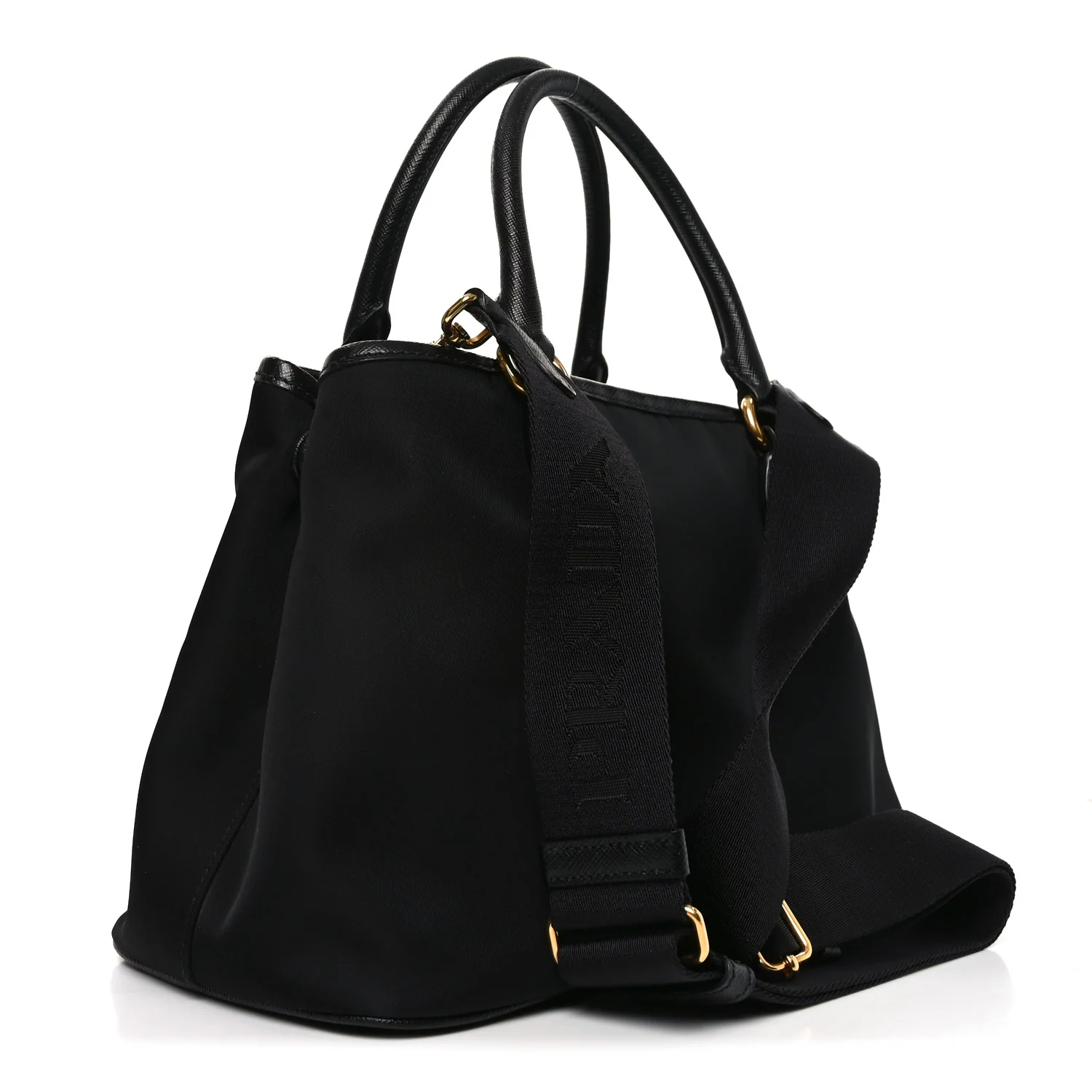 Tessuto Nylon Soft Calf Small Tote Black - Image 3