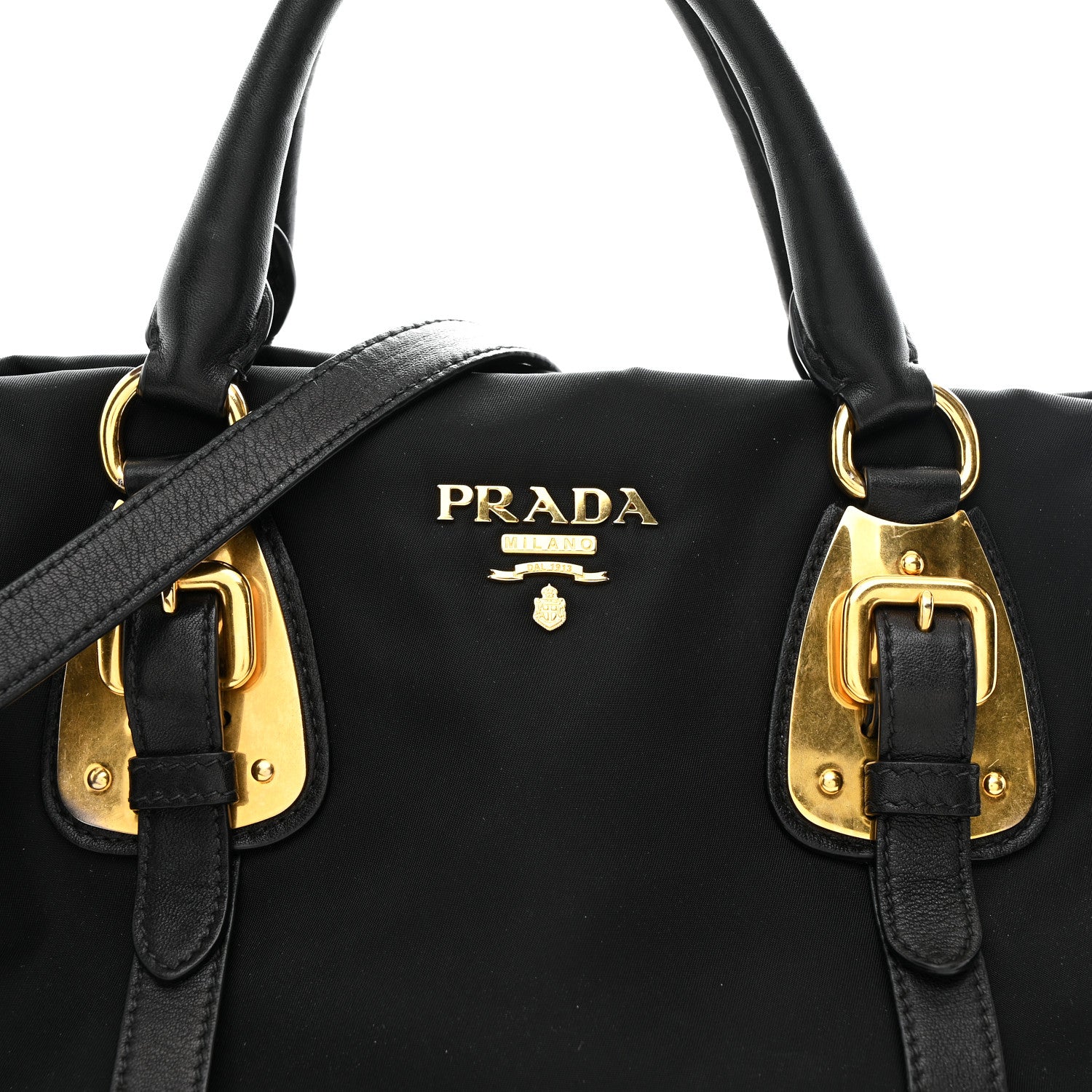 Tessuto Nylon Soft Calfskin Shopping Satchel Black - Image 15