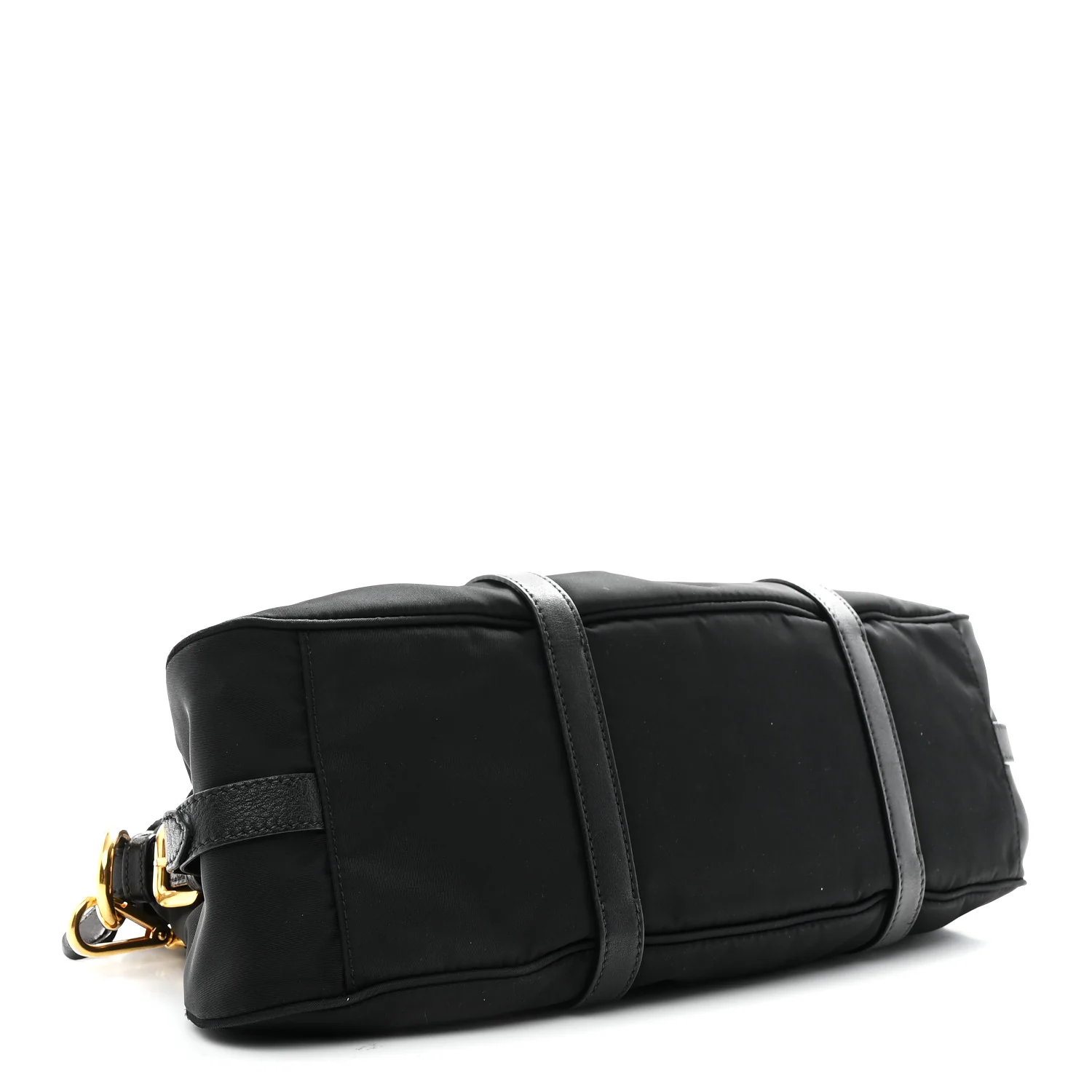 Tessuto Nylon Soft Calfskin Shopping Satchel Black - Image 7