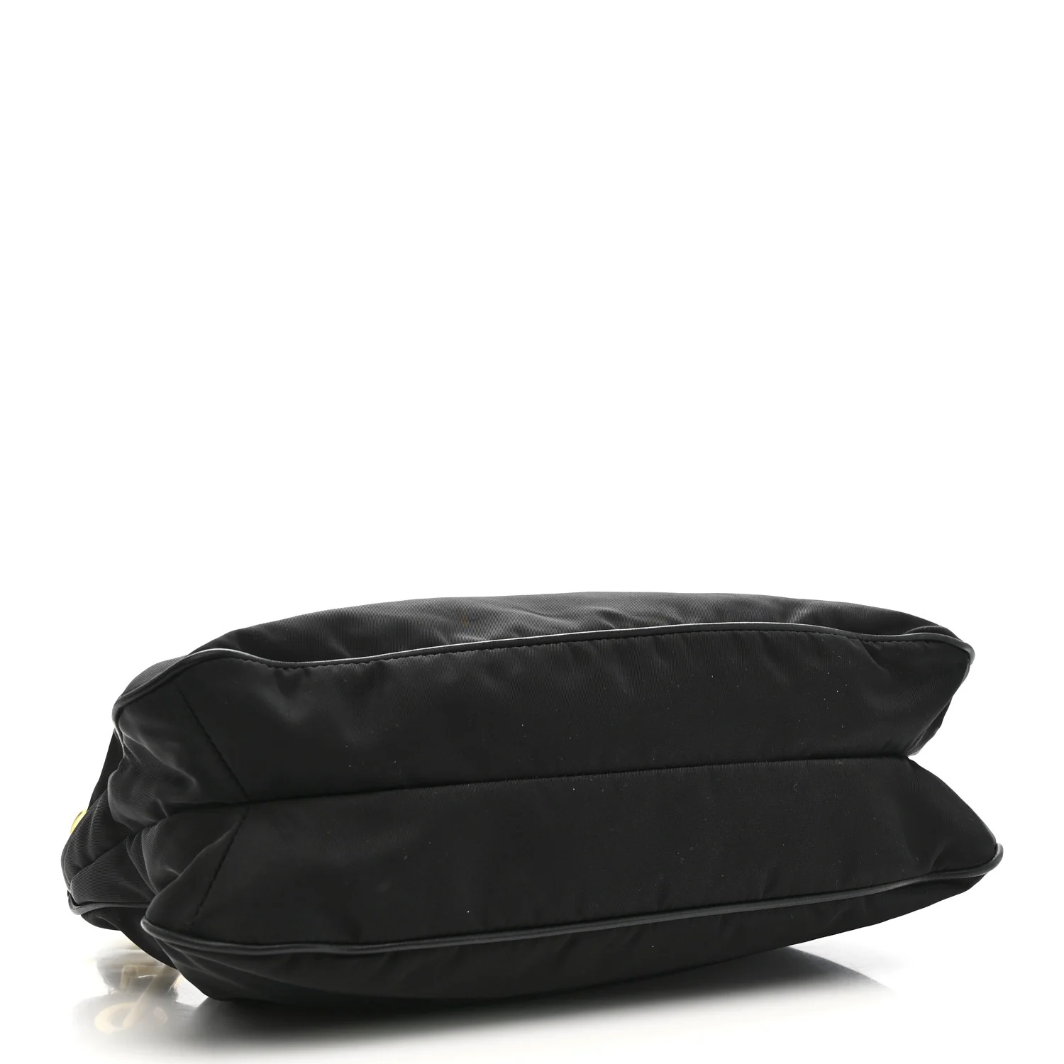 Tessuto Nylon Soft Calfskin Shoulder Bag Black - Image 4