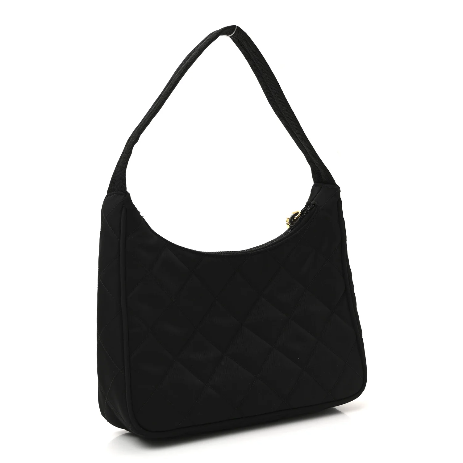 Tessuto Nylon Stitched Shoulder Bag Black - Image 3