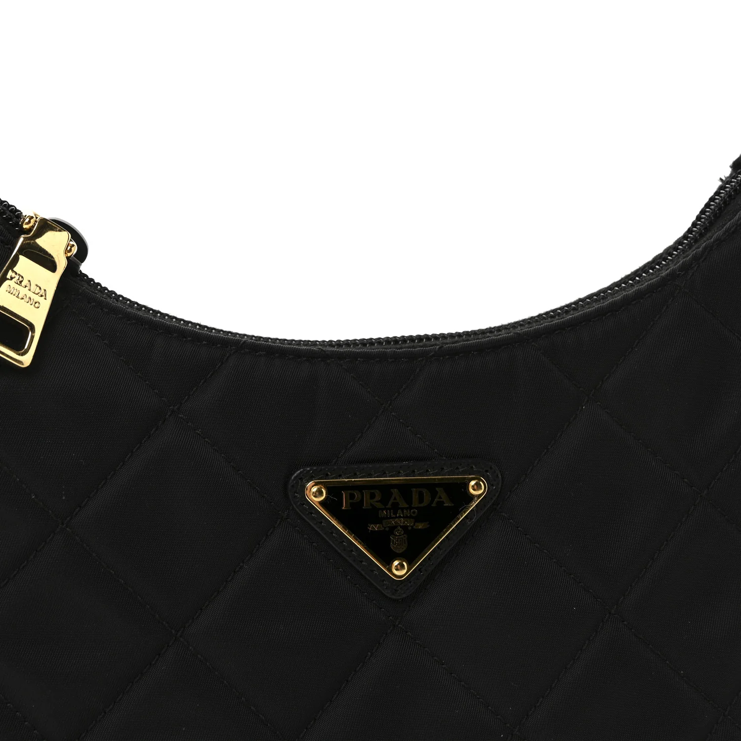 Tessuto Nylon Stitched Shoulder Bag Black - Image 7