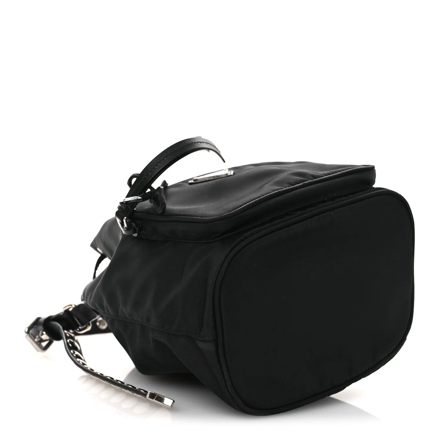 Tessuto Nylon Studded New Vela Mini Bucket Crossbody Bag Black - Image 4