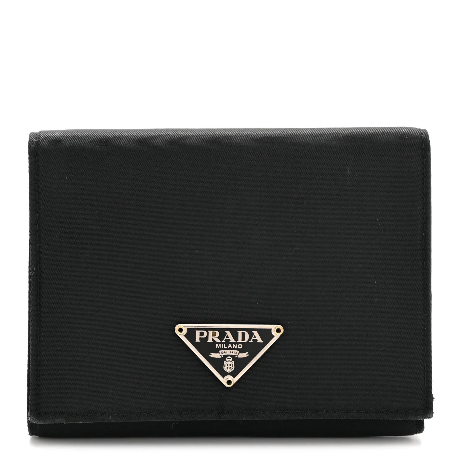 Tessuto Nylon Tri-Fold Compact Wallet  Black - Image 2