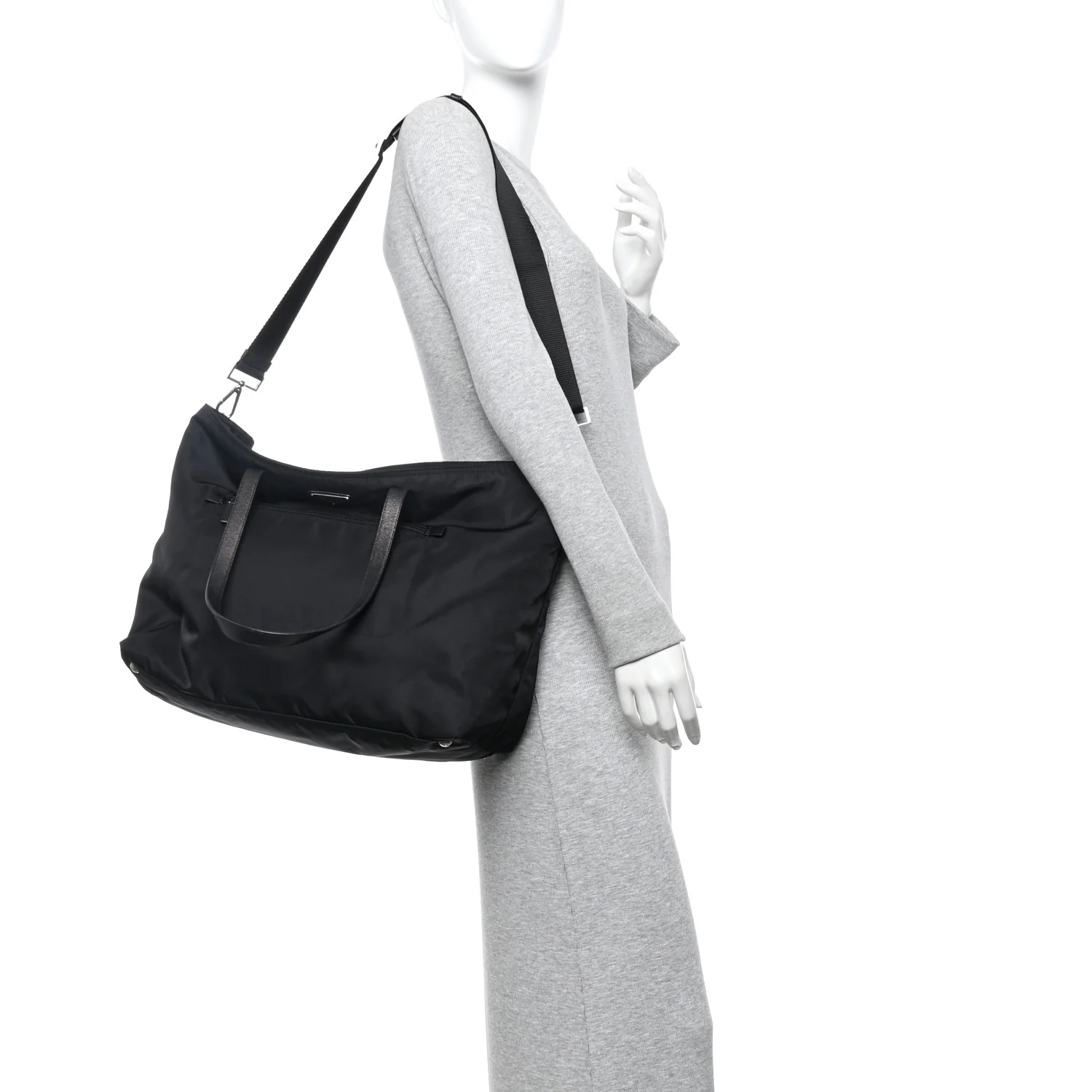 Tessuto Nylon Vela Saffiano Tote Black - Image 2