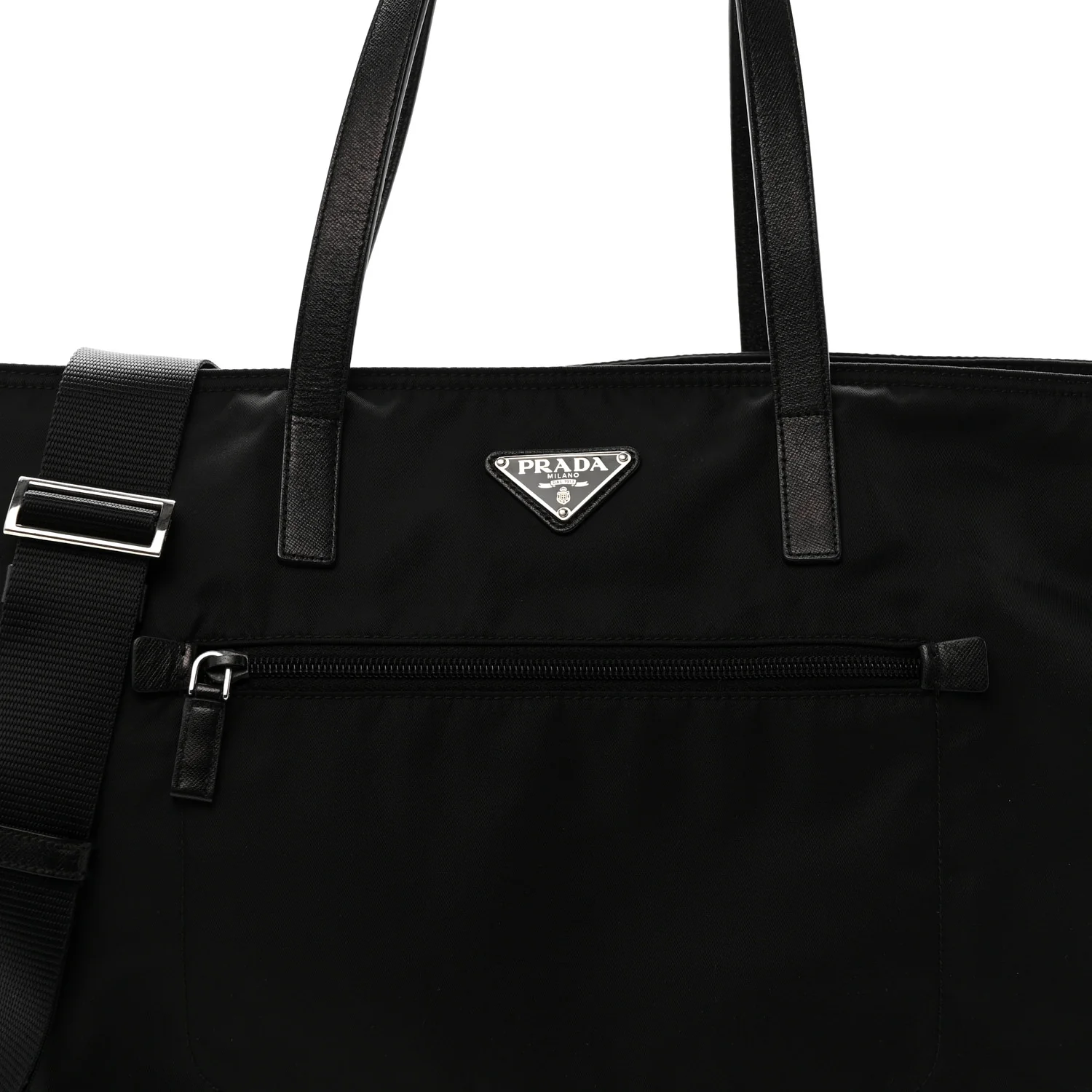 Tessuto Nylon Vela Saffiano Tote Black - Image 8