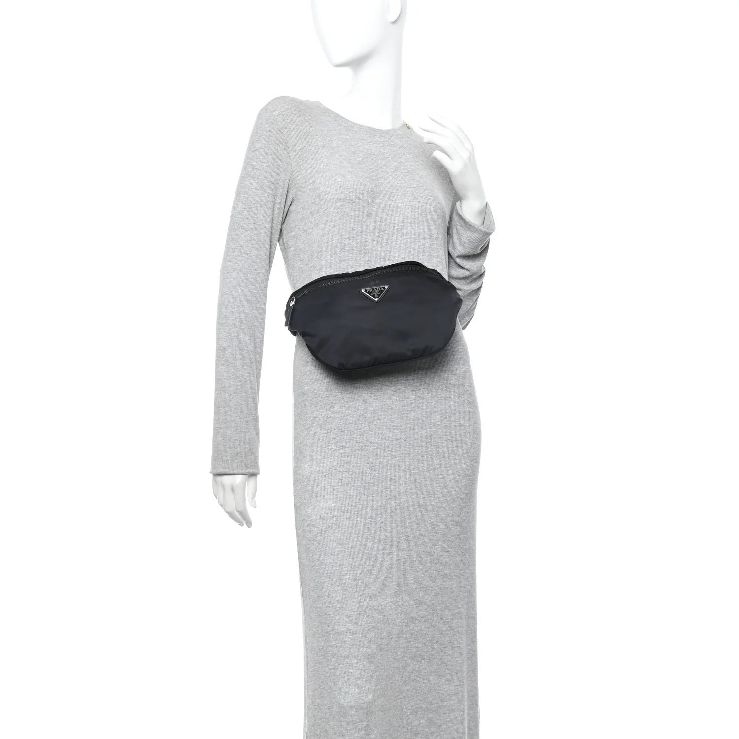 Tessuto Re-Nylon Saffiano Belt Bag Black - Image 2