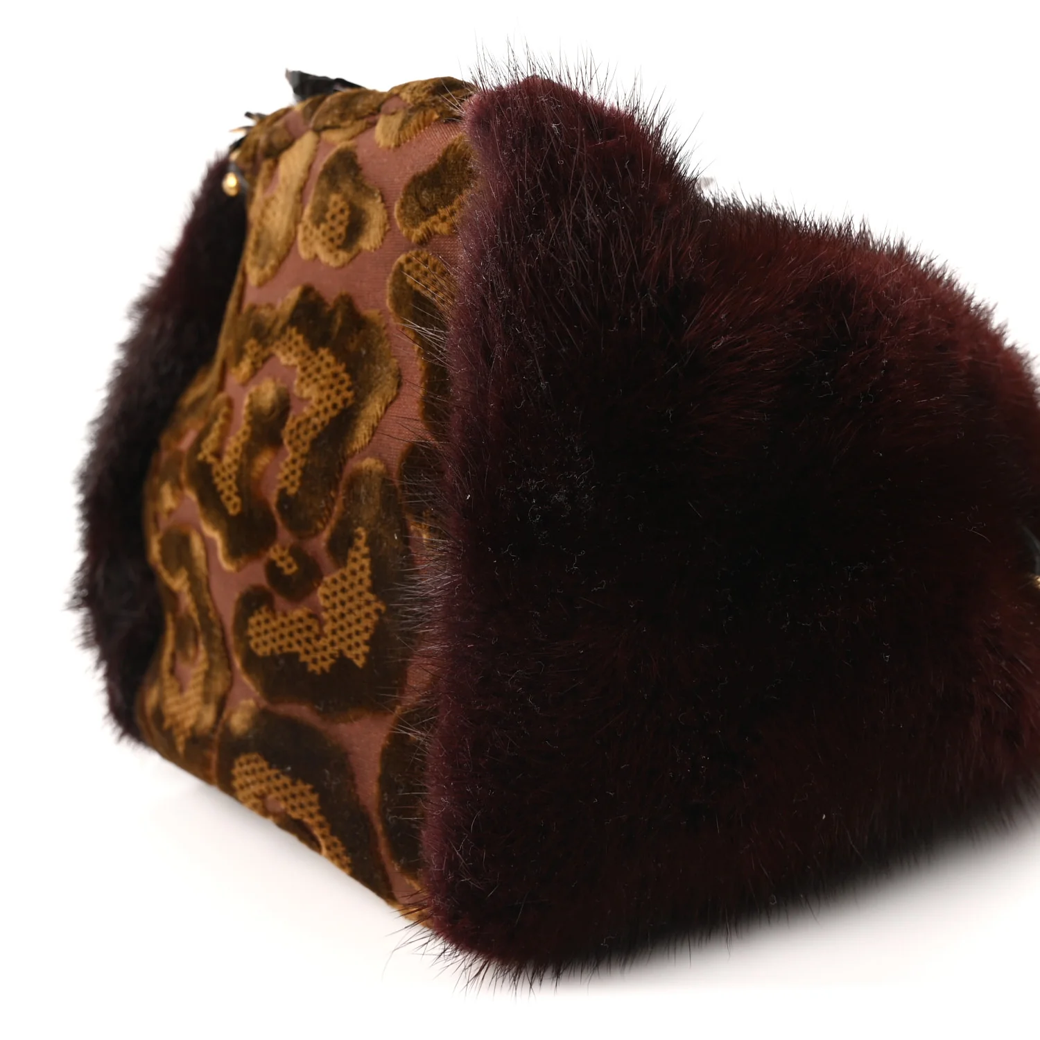 Velvet Sequin Studded Fur Wristlet Handbag Multicolor - Image 10