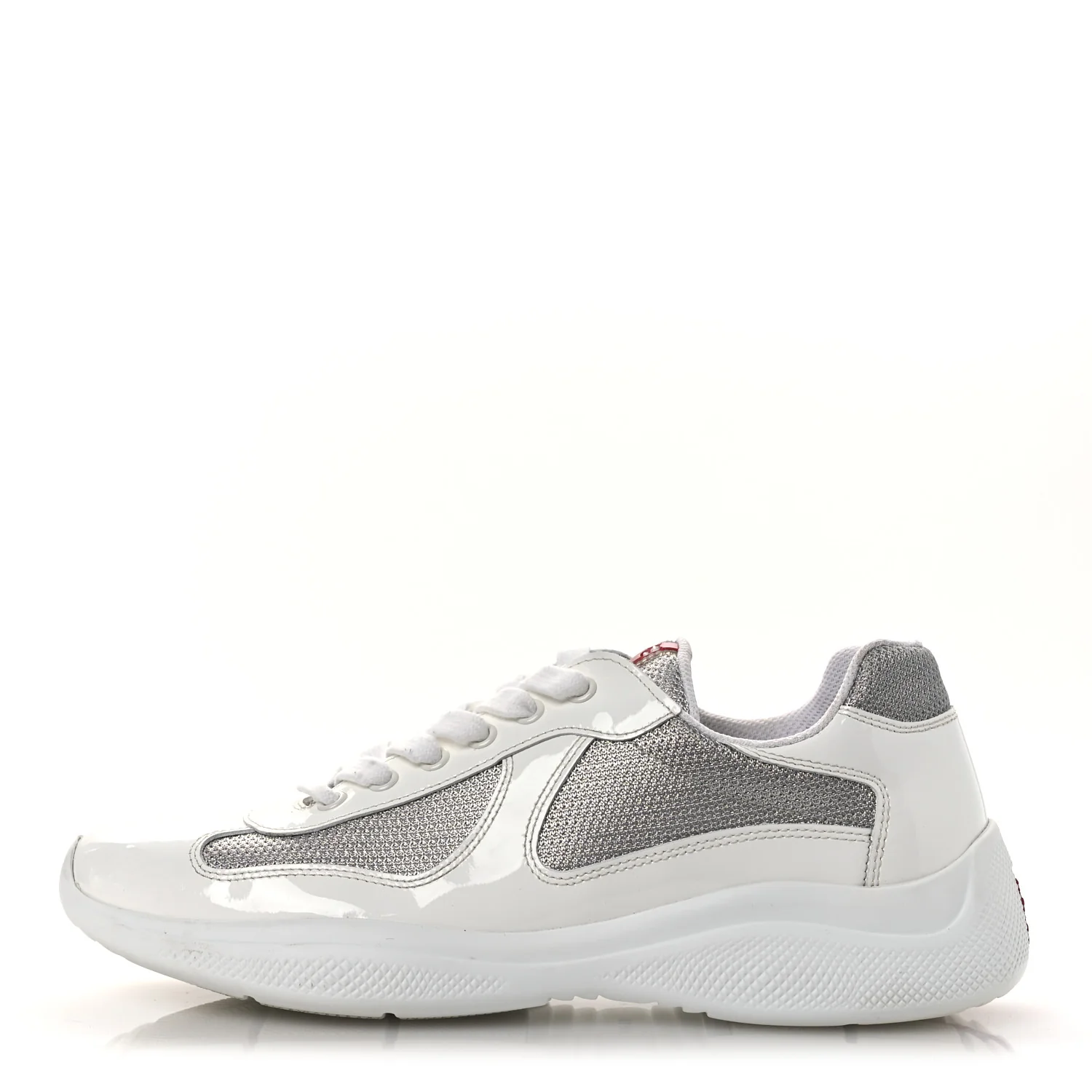 Vernice Soft Mesh Mens America's Cup Biker Sneakers 6.5 White Argento
