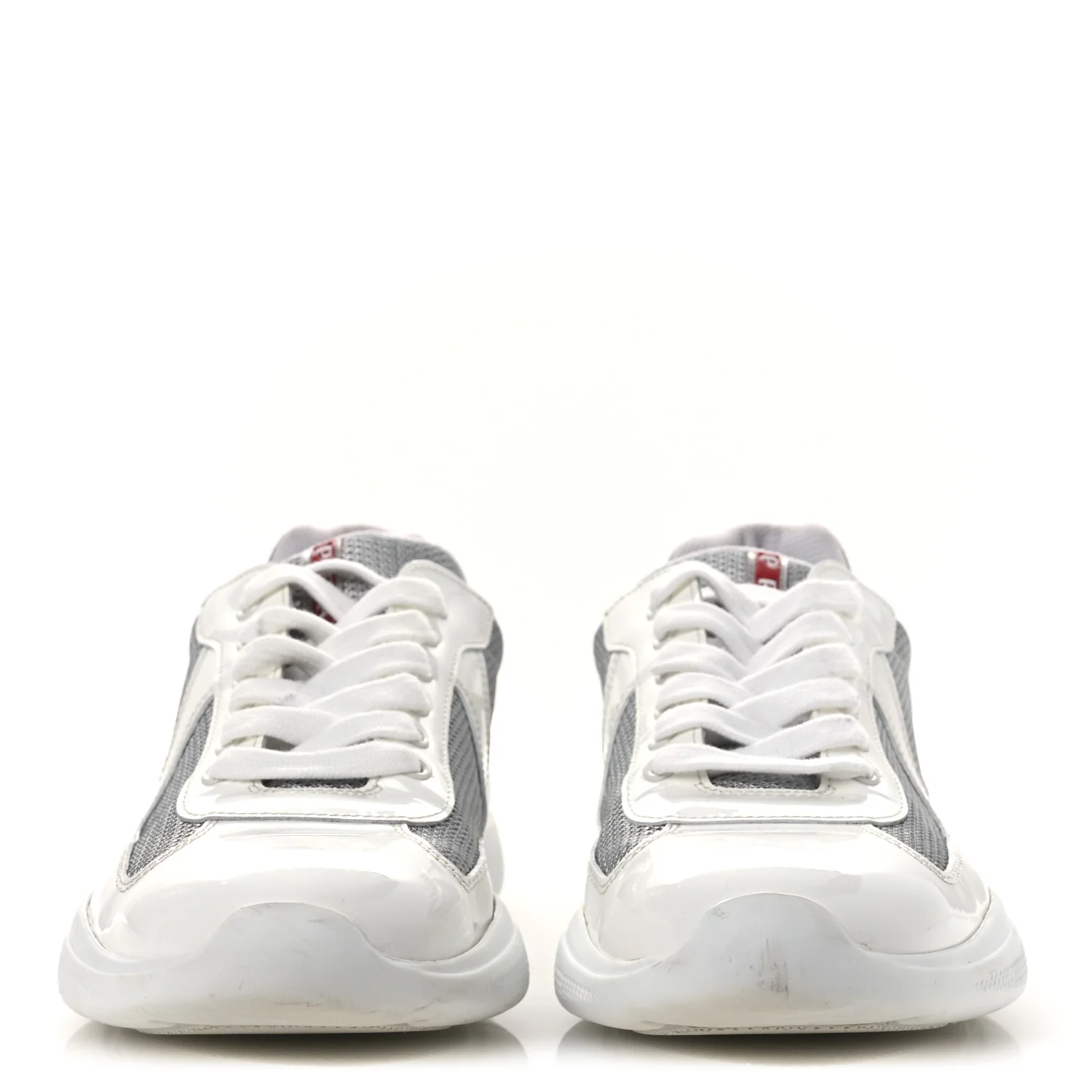 Vernice Soft Mesh Mens America's Cup Biker Sneakers 6.5 White Argento - Image 3