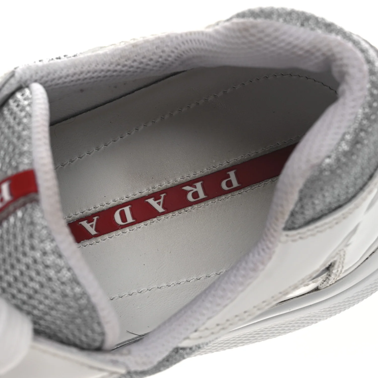 Vernice Soft Mesh Mens America's Cup Biker Sneakers 6.5 White Argento - Image 9