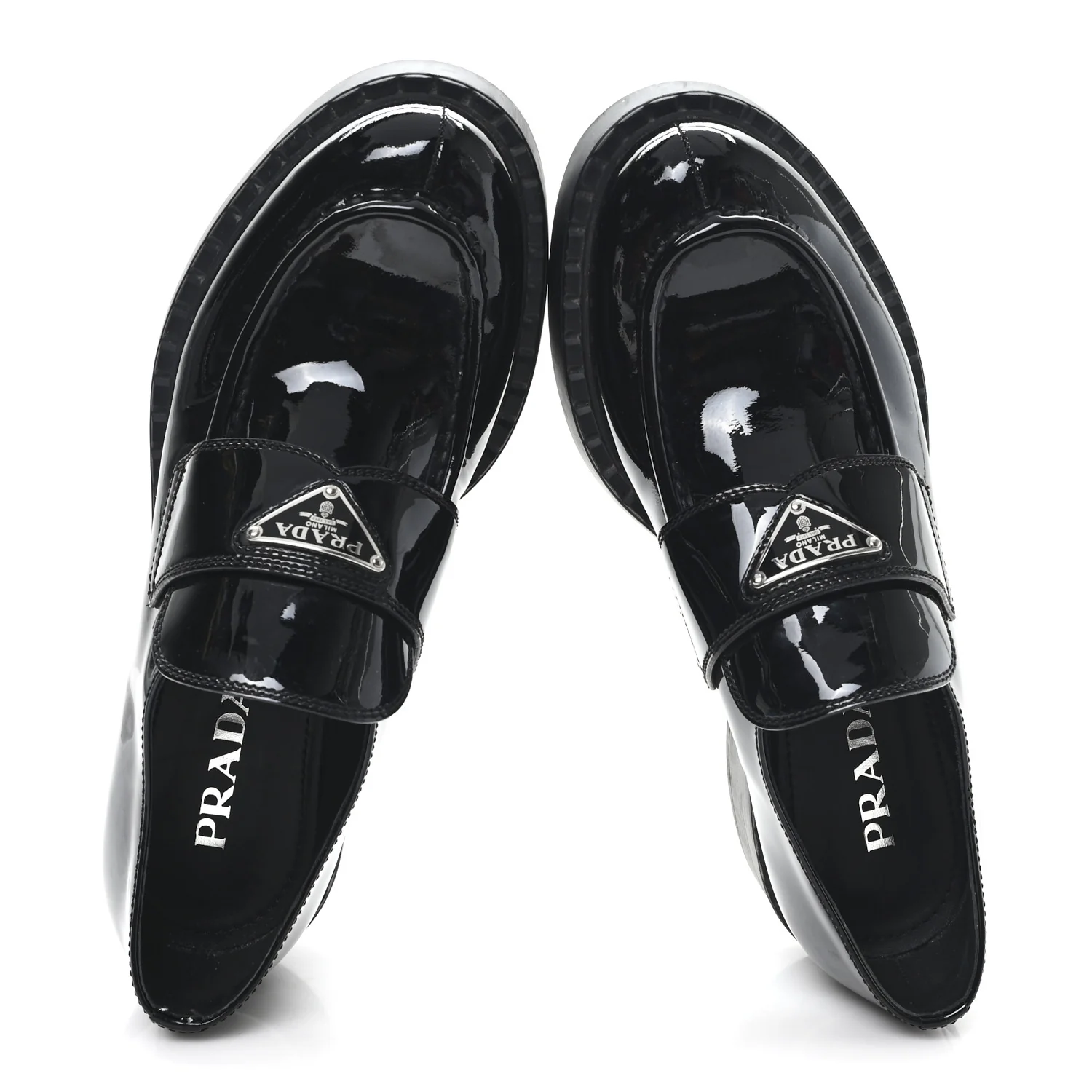 Vernice Triangle 50mm Loafers 39.5 Black - Image 2