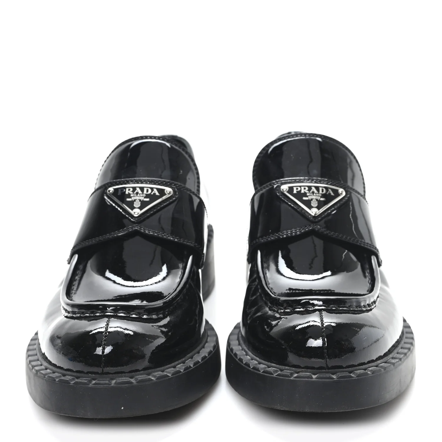 Vernice Triangle 50mm Loafers 39.5 Black - Image 3