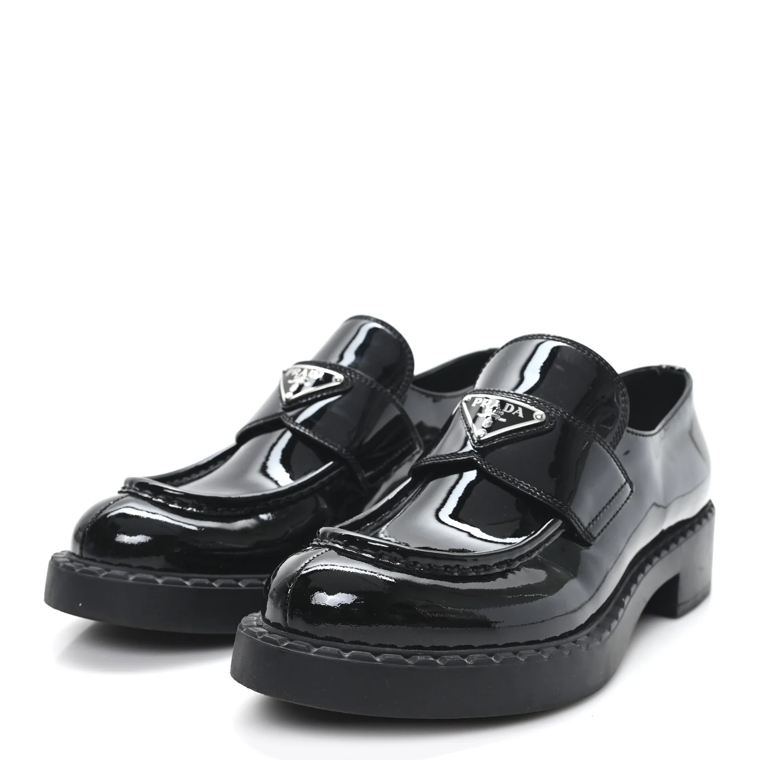 Vernice Triangle 50mm Loafers 39.5 Black - Image 4