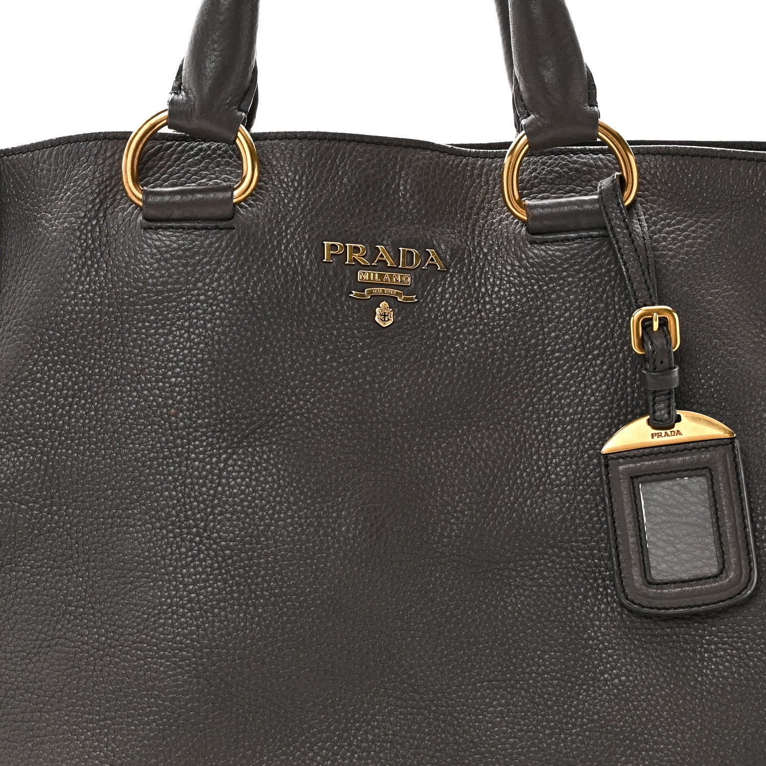 Vitello Daino Bi-Color Shopping Tote Marmo Black - Image 7