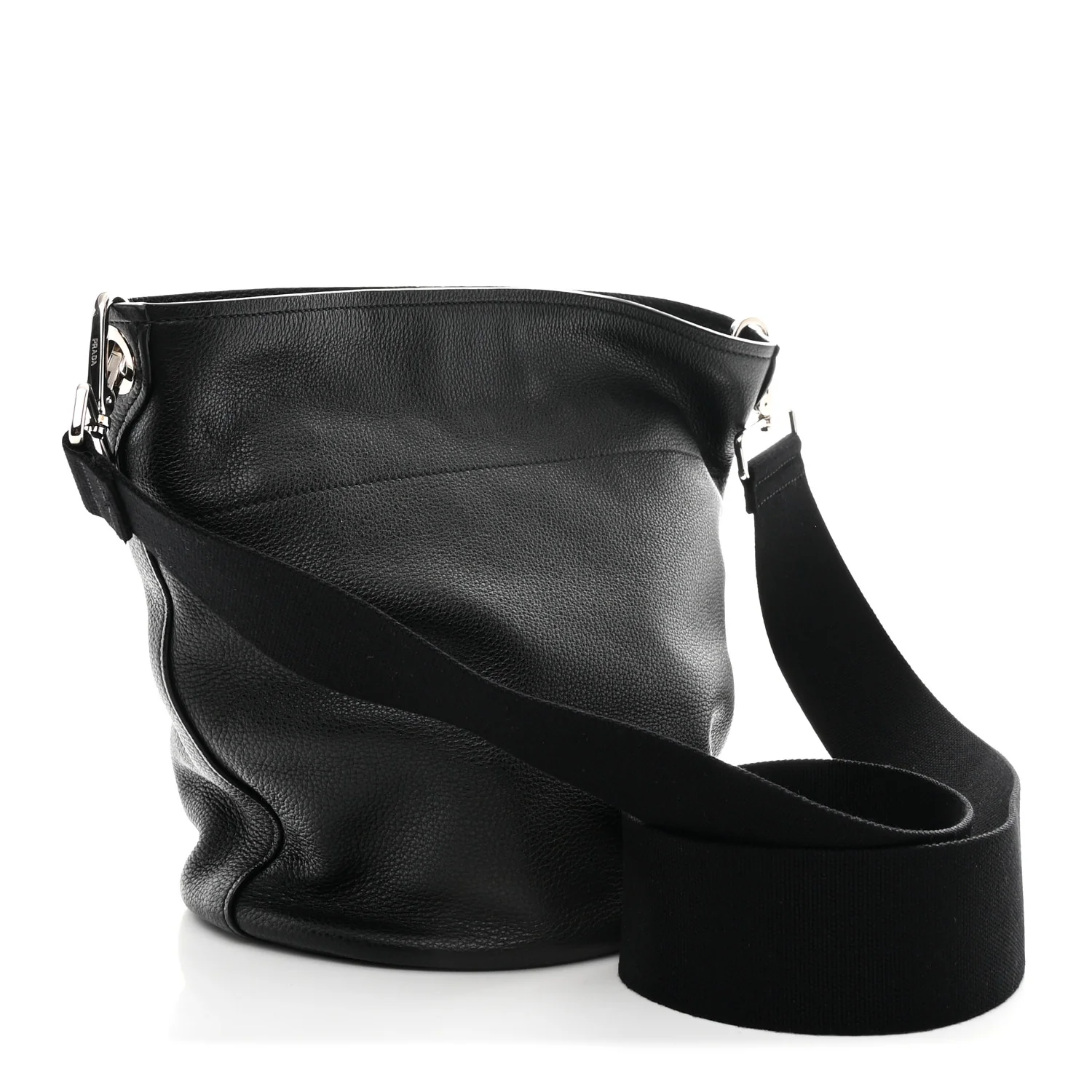 Vitello Daino Bucket Bag Black - Image 3