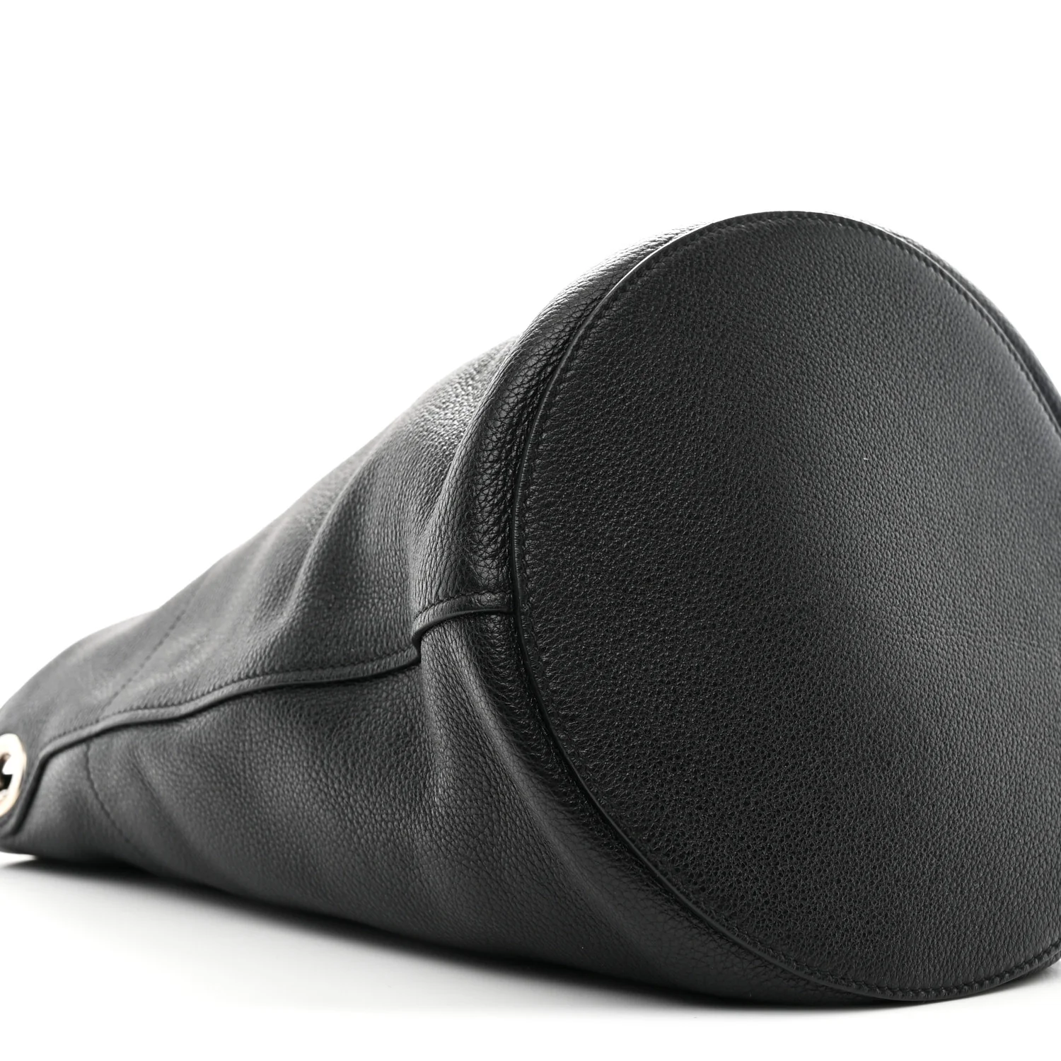Vitello Daino Bucket Bag Black - Image 9