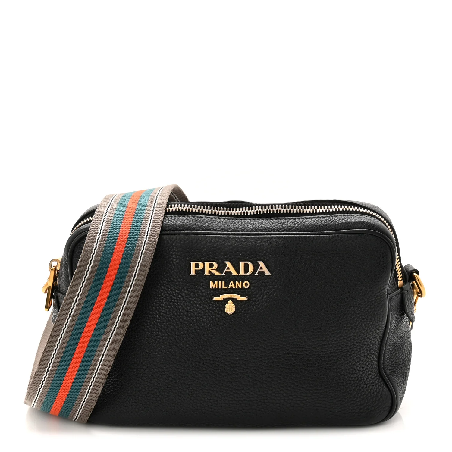 Vitello Daino Camera Crossbody Black