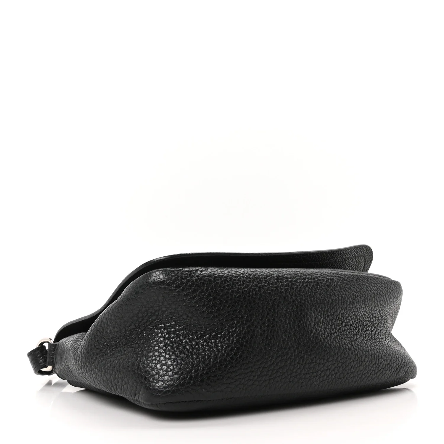 Vitello Daino Flap Crossbody Bag Black - Image 4