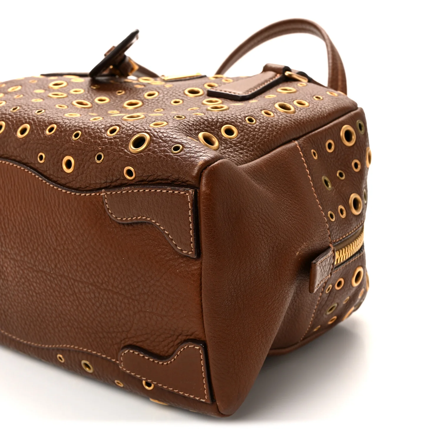 Vitello Daino Grommet Satchel Bruciato - Image 10