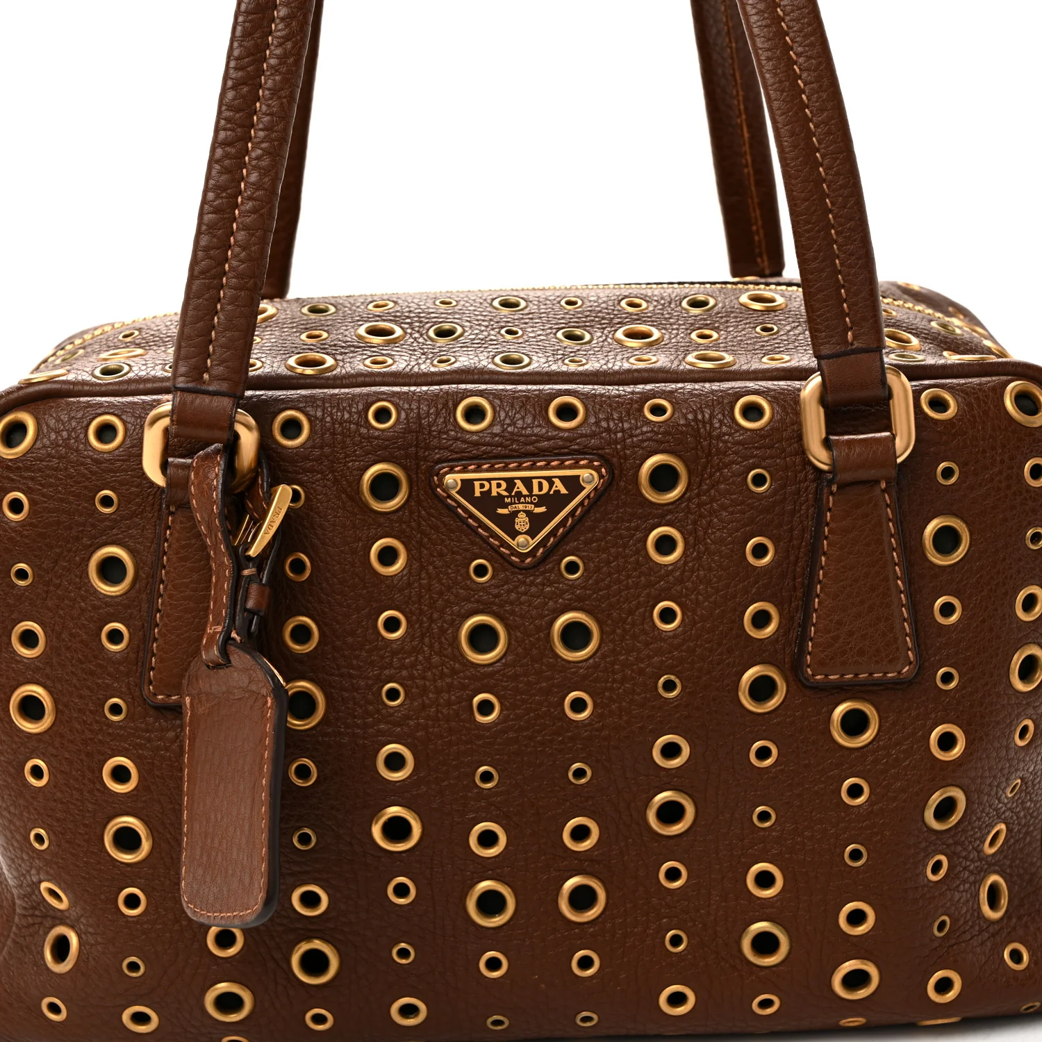 Vitello Daino Grommet Satchel Bruciato - Image 8