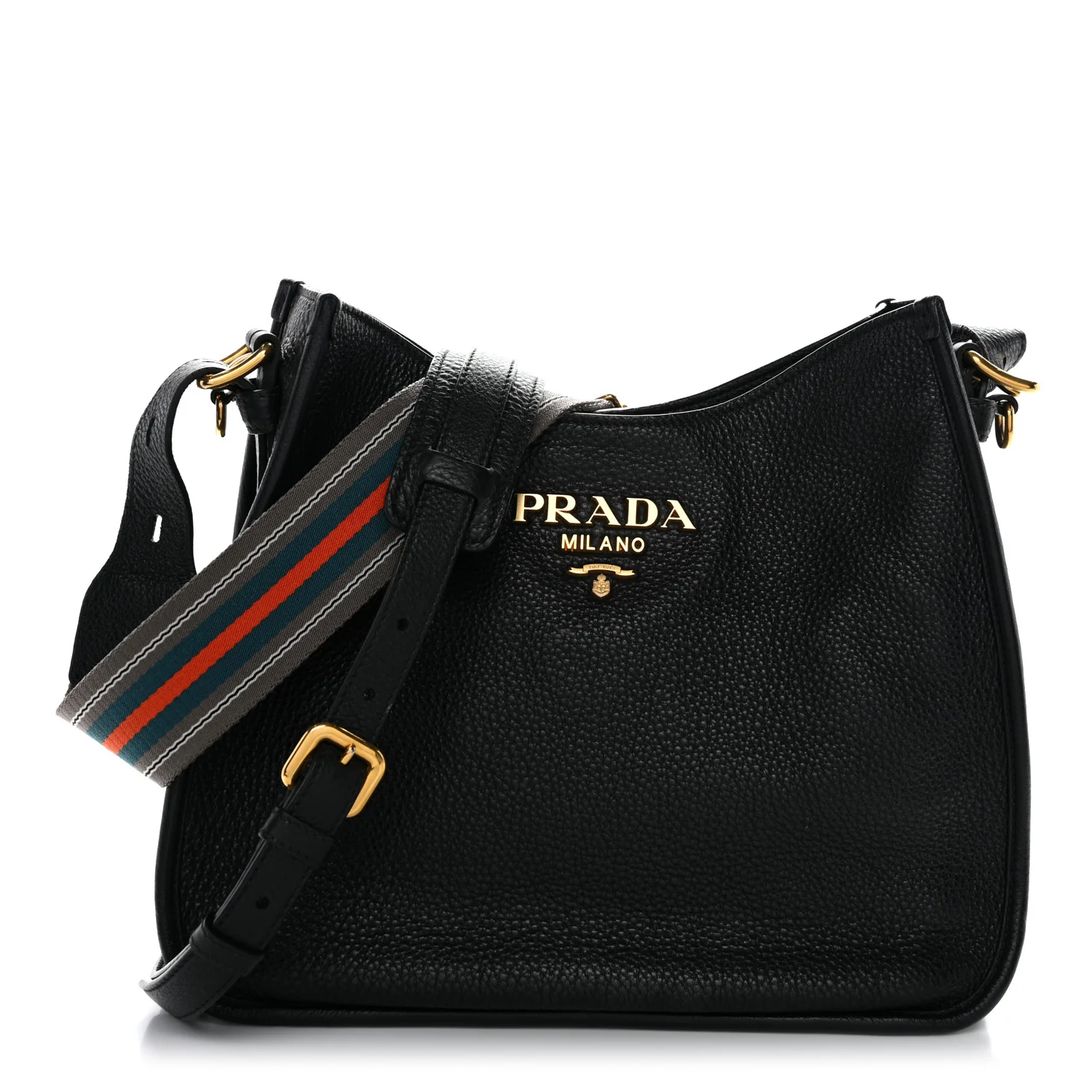 Vitello Daino Hobo Messenger Bag Black