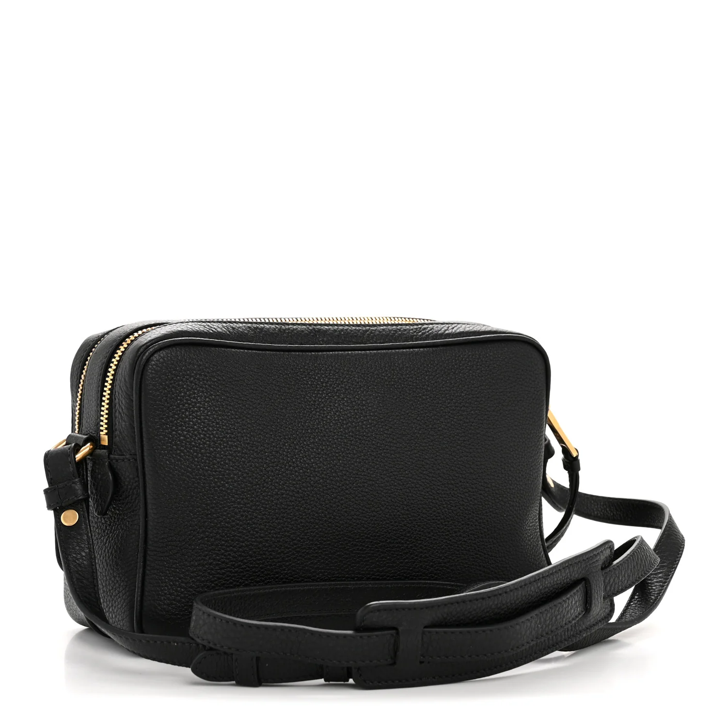 Vitello Daino Medium Double Zip Shoulder Bag Black - Image 3