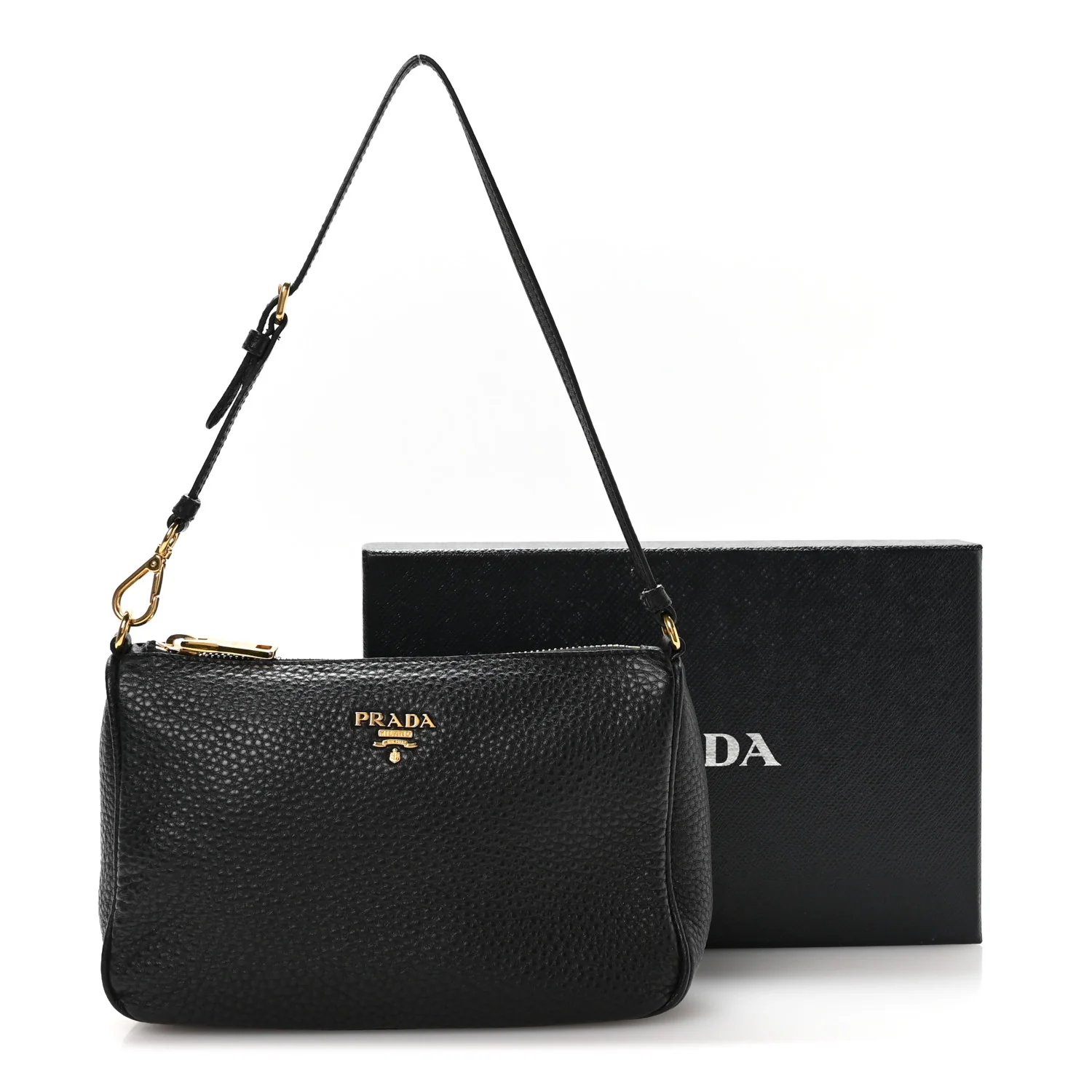 Vitello Daino Pochette Bag Black - Image 12